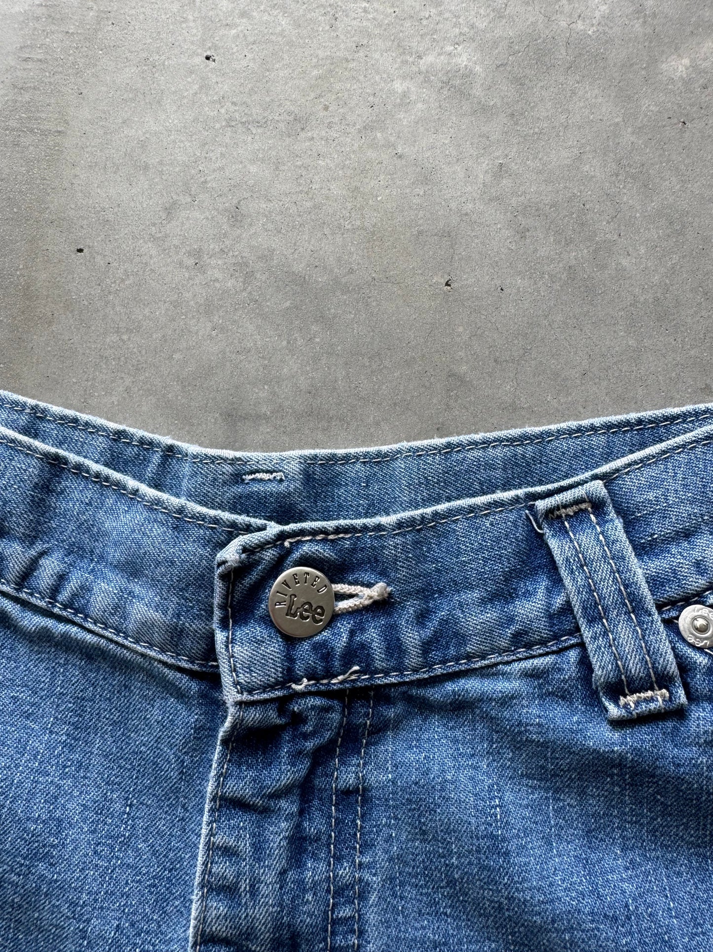 Vintage Riveted Lee Denim Shorts - 30x3