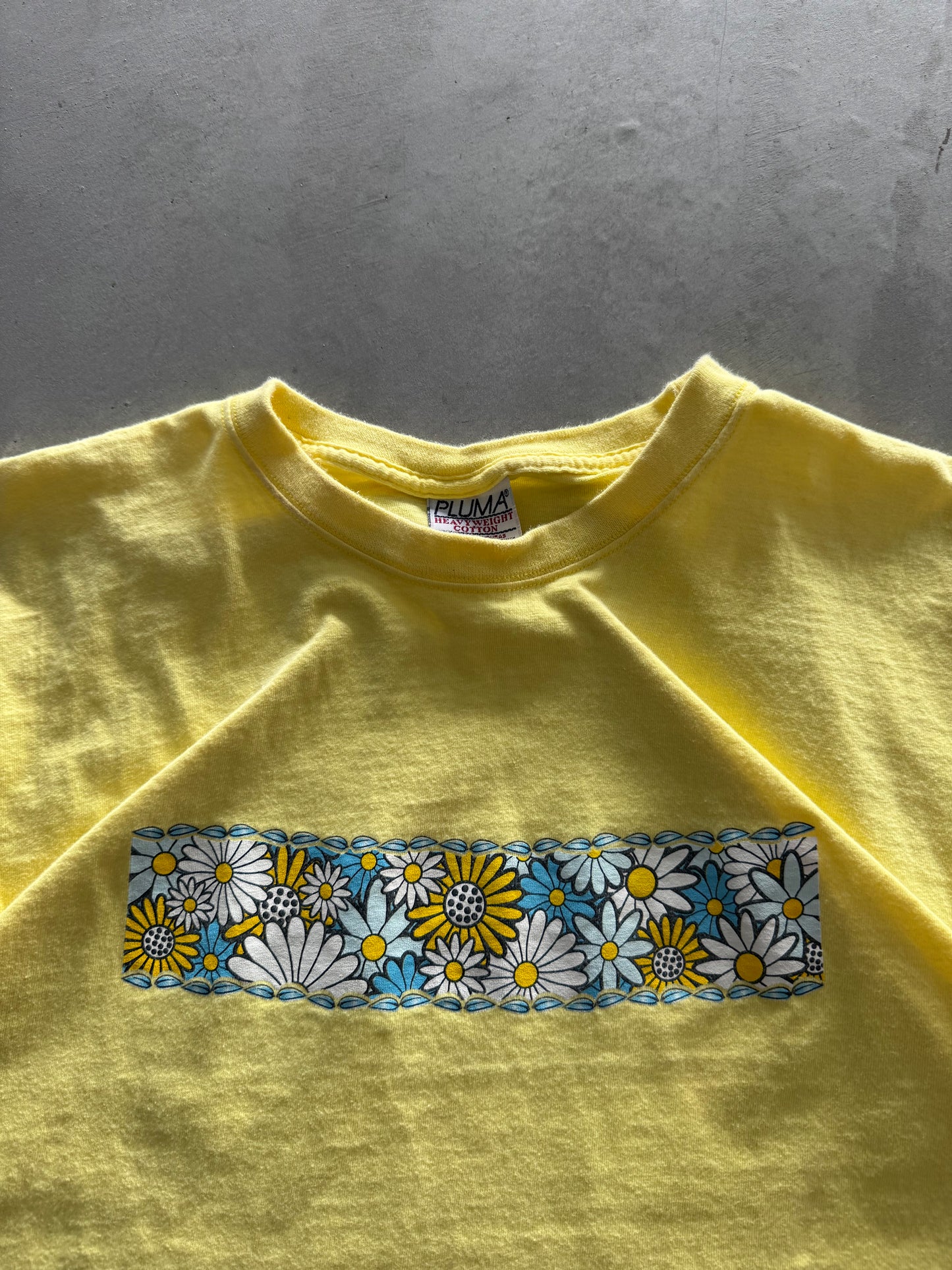 Vintage Floral Yellow Tee - L