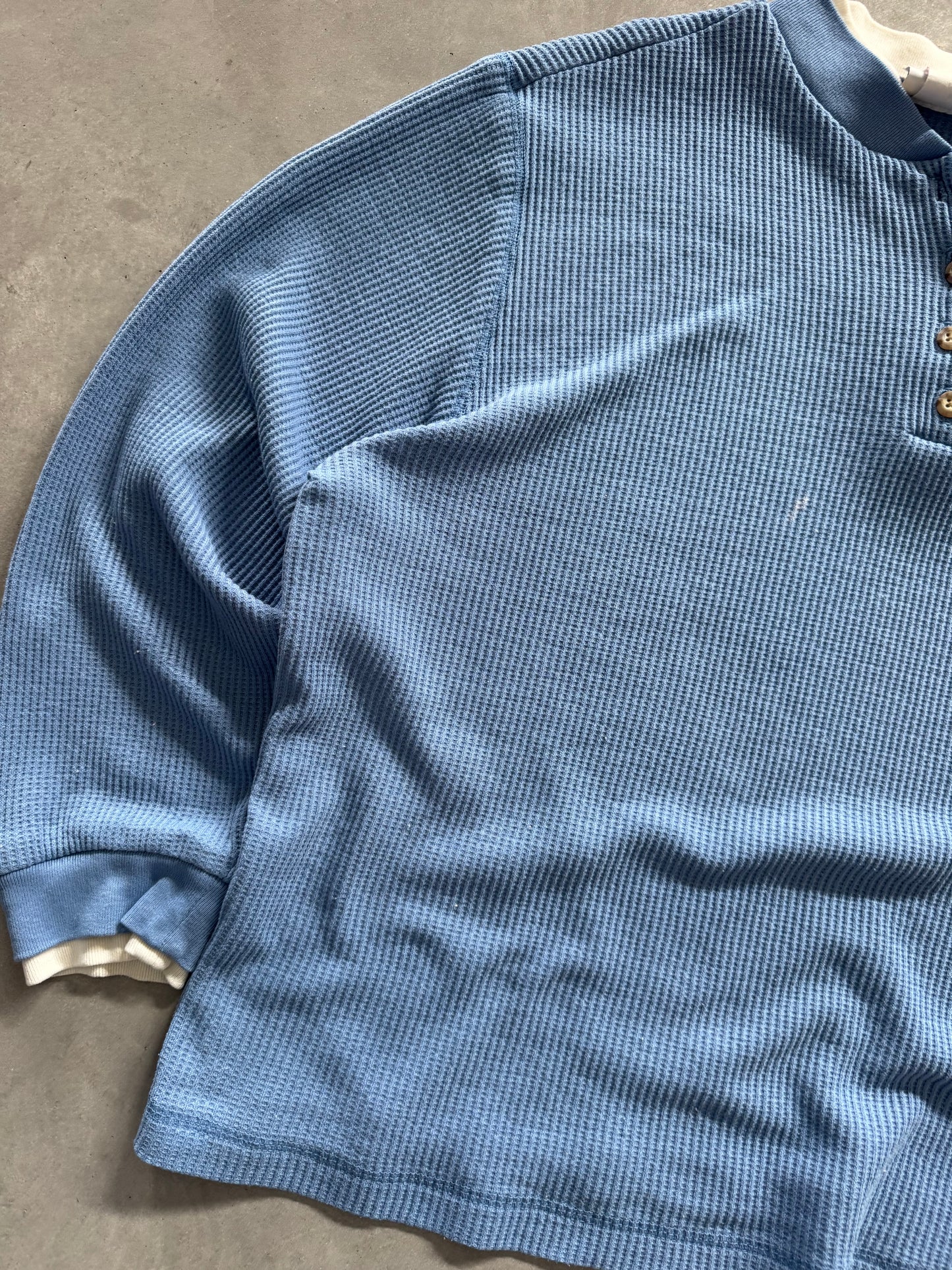 Vintage Waffle Knit Layered Women’s Long Sleeve - XL