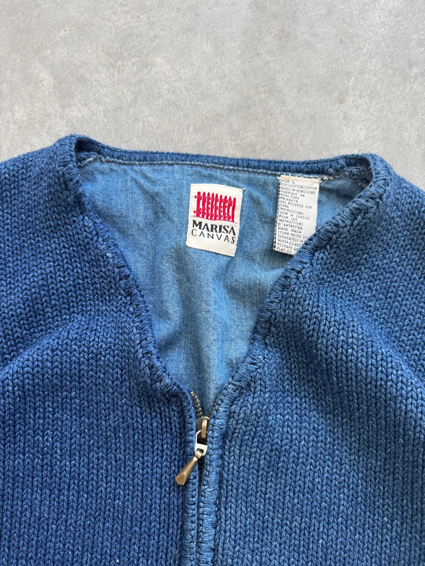 Vintage Zip Up Sweater - L