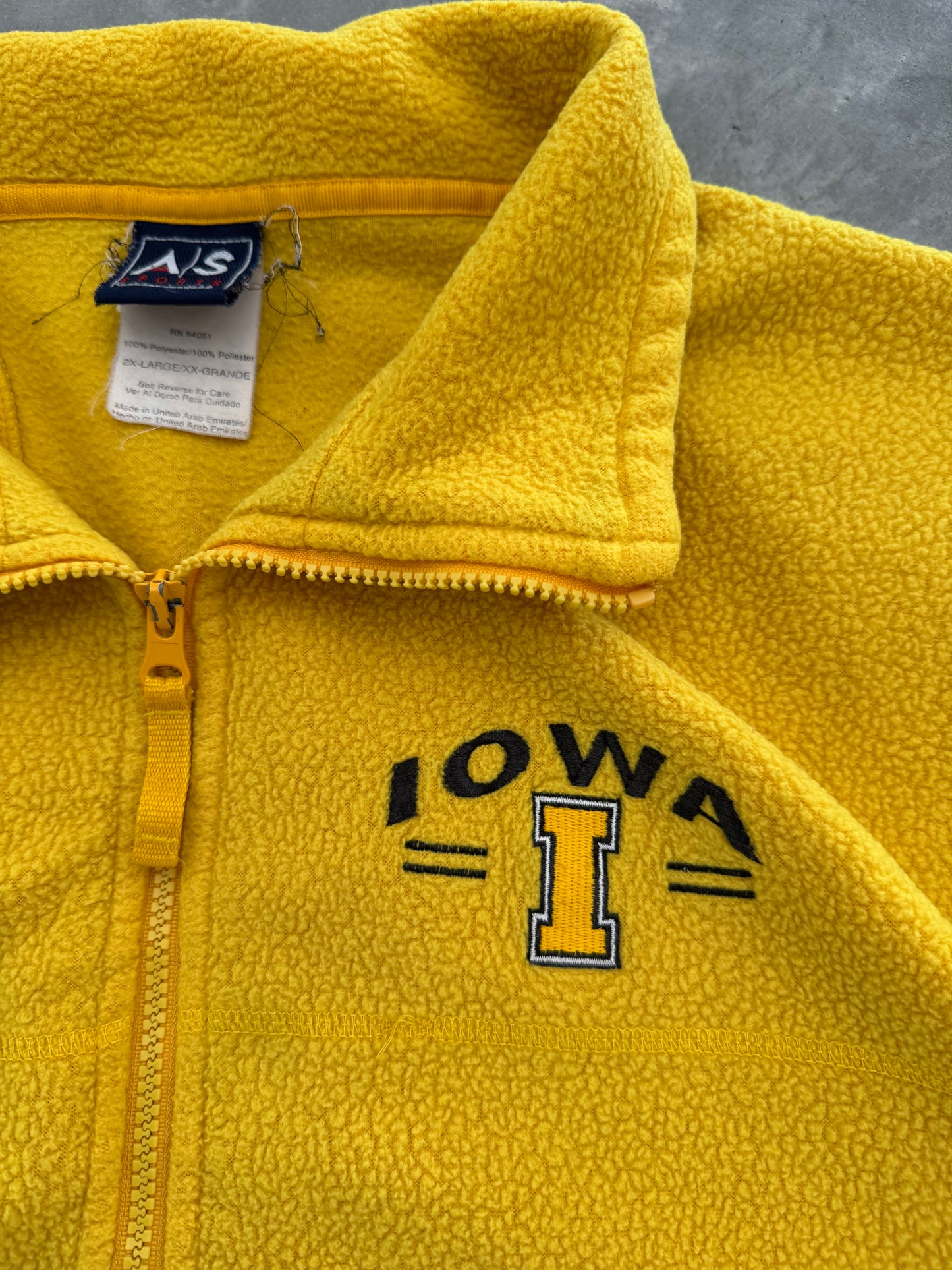 Vintage Iowa Hawkeyes Fleece Quarter Zip - XXL
