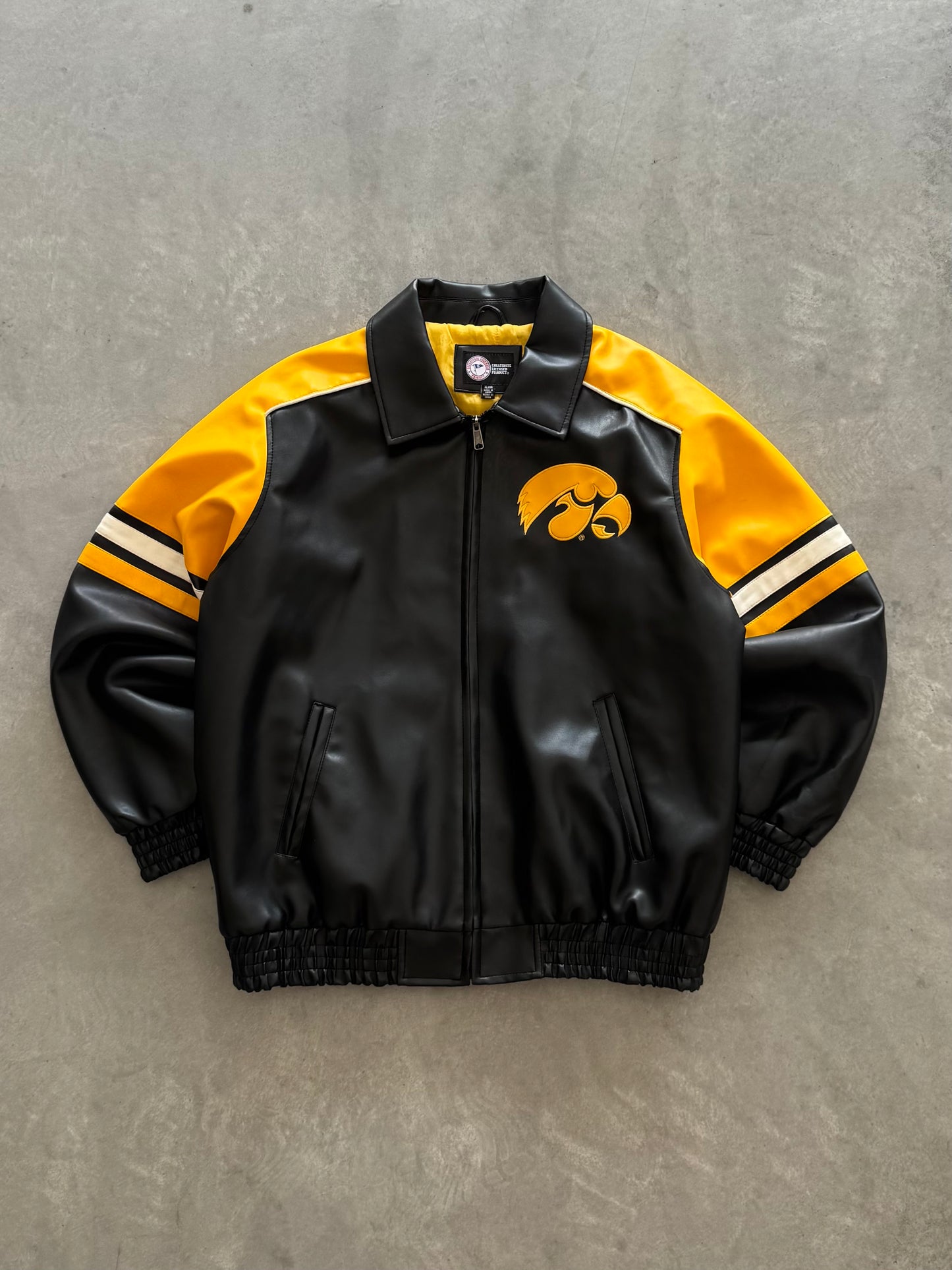 Vintage Iowa Hawkeyes Leather Jacket - XL