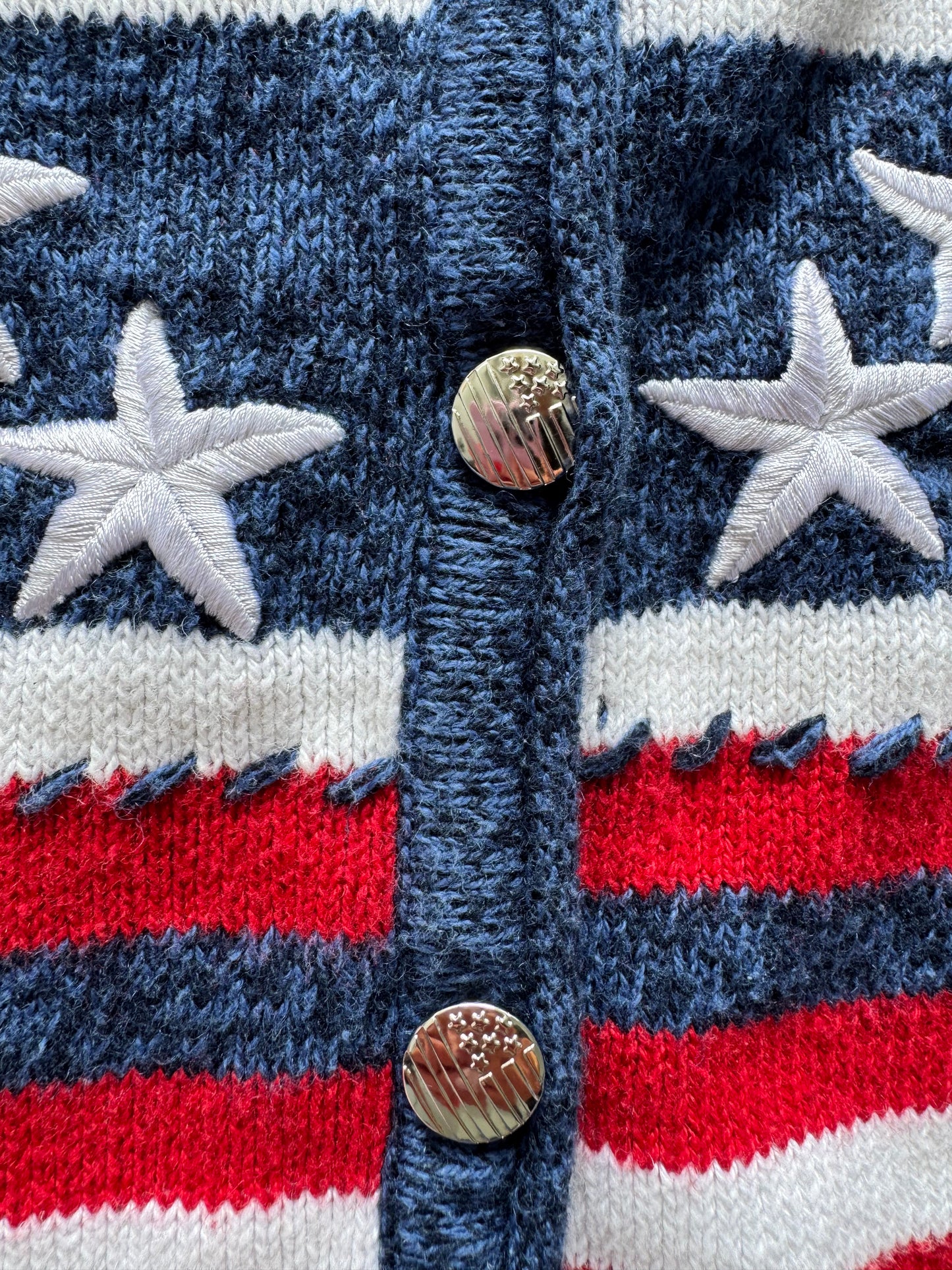Vintage 4th of July Knit Cardigan - L