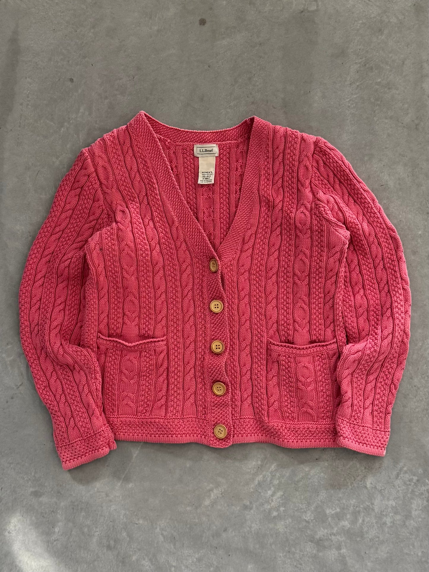Vintage L.L. Bean Cable Knit Cardigan - XS