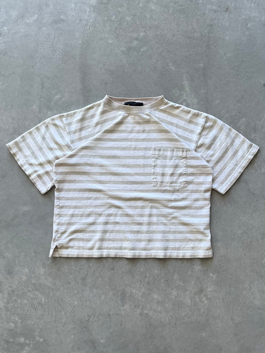 Vintage Striped Cropped Tee - L