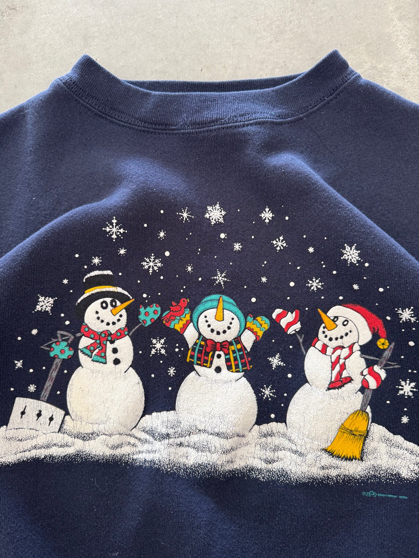 Vintage Snowman Christmas Sweatshirt - XL