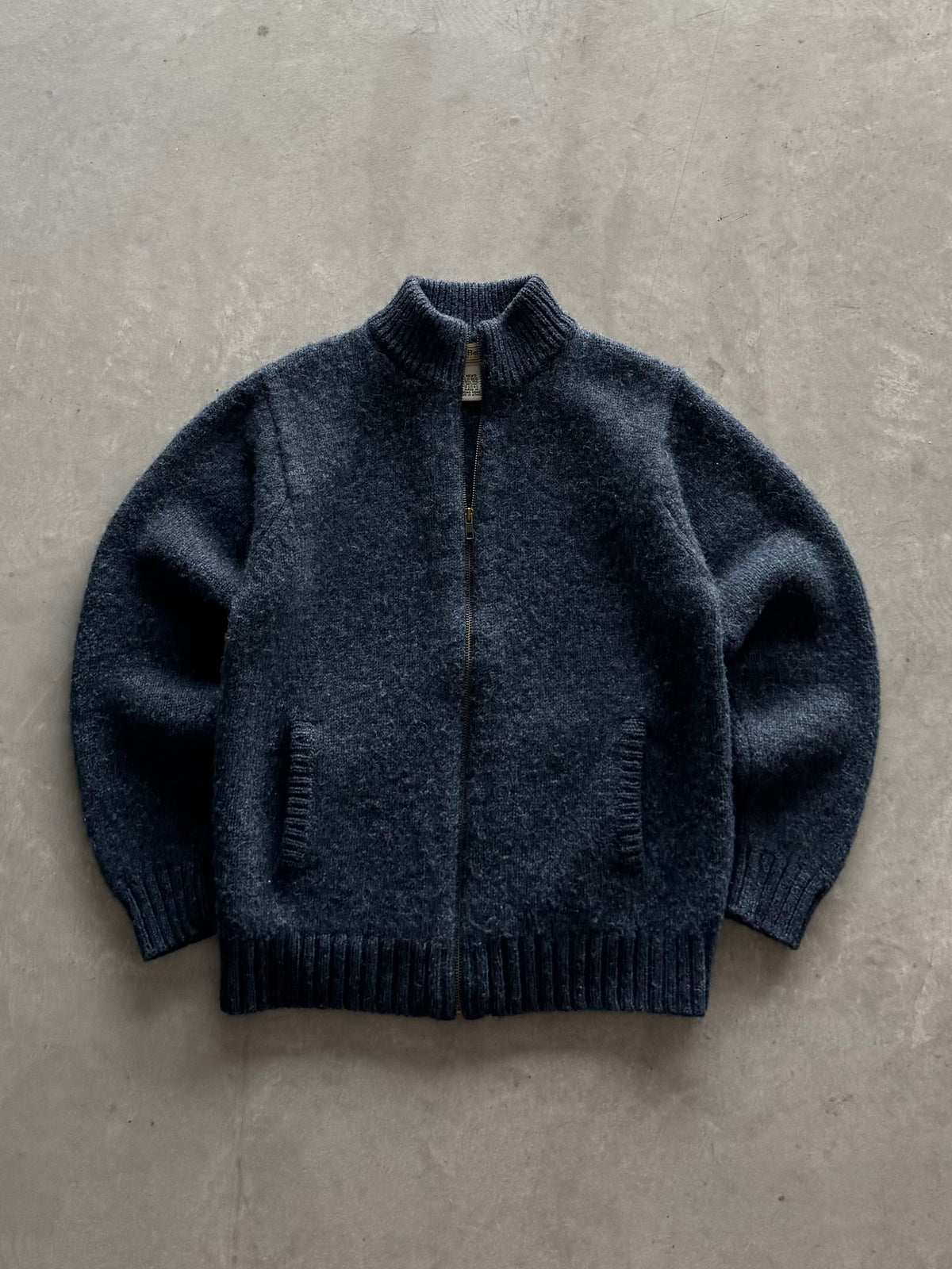 Vintage L.L. Bean 100% Wool Zip Up Sweater - L