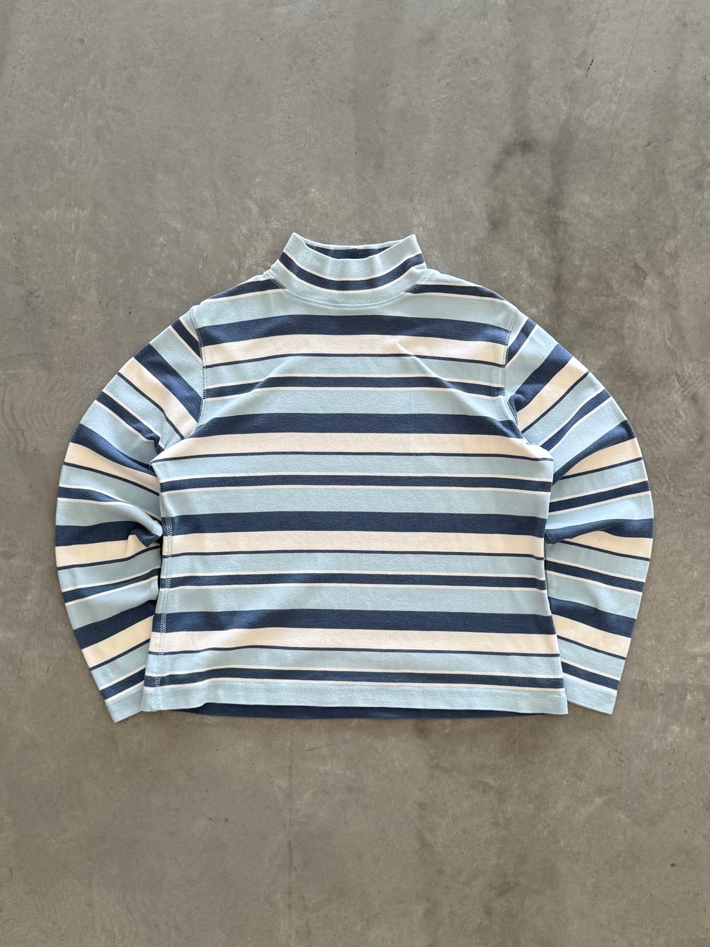 Vintage Women’s Striped Mock Neck Long Sleeve - XL