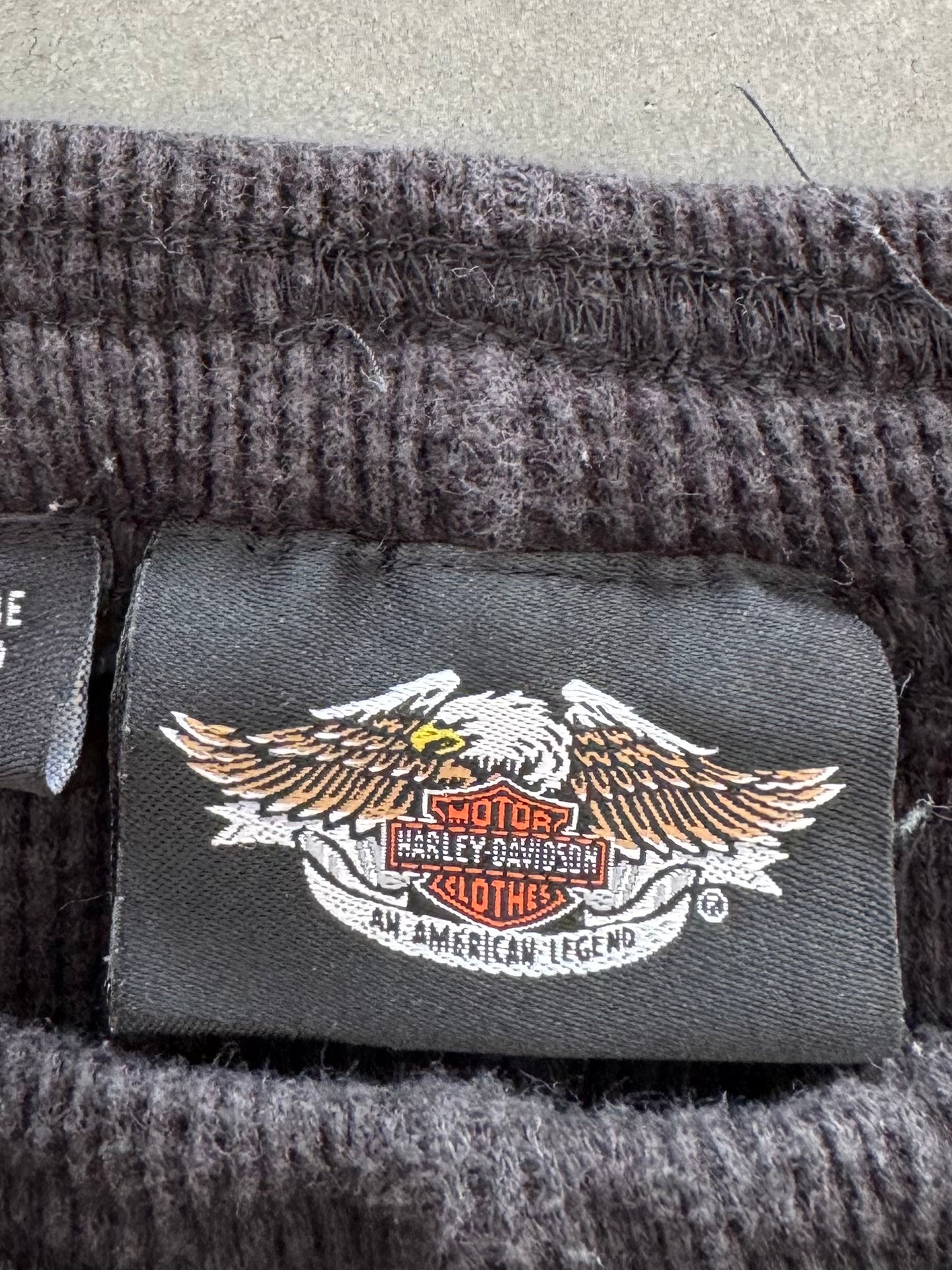 Vintage Harley Davidson Waffle Knit Pants - XXL