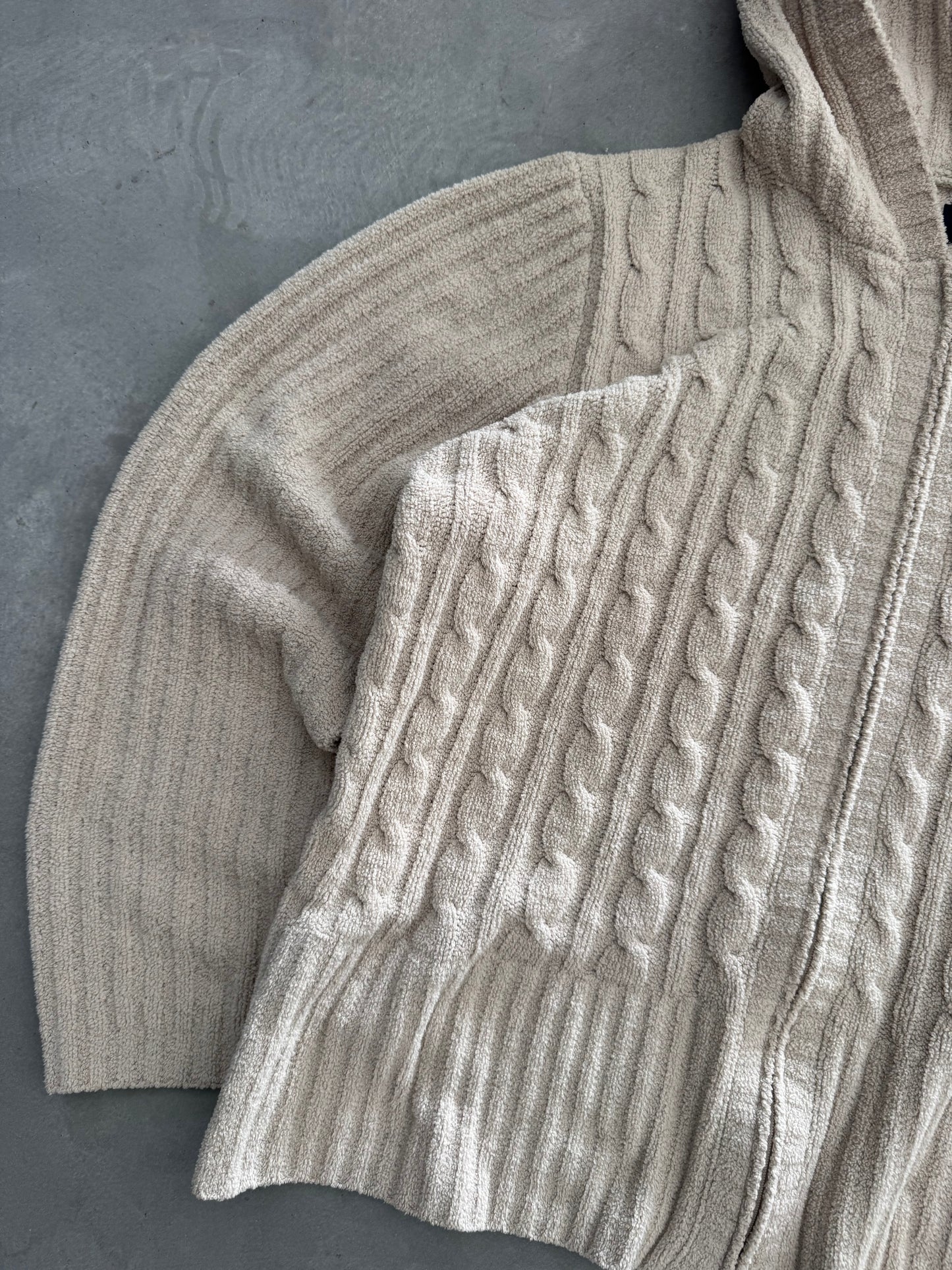 Vintage Sonoma Women’s Cable Knit Zip Up Hoodie - XL