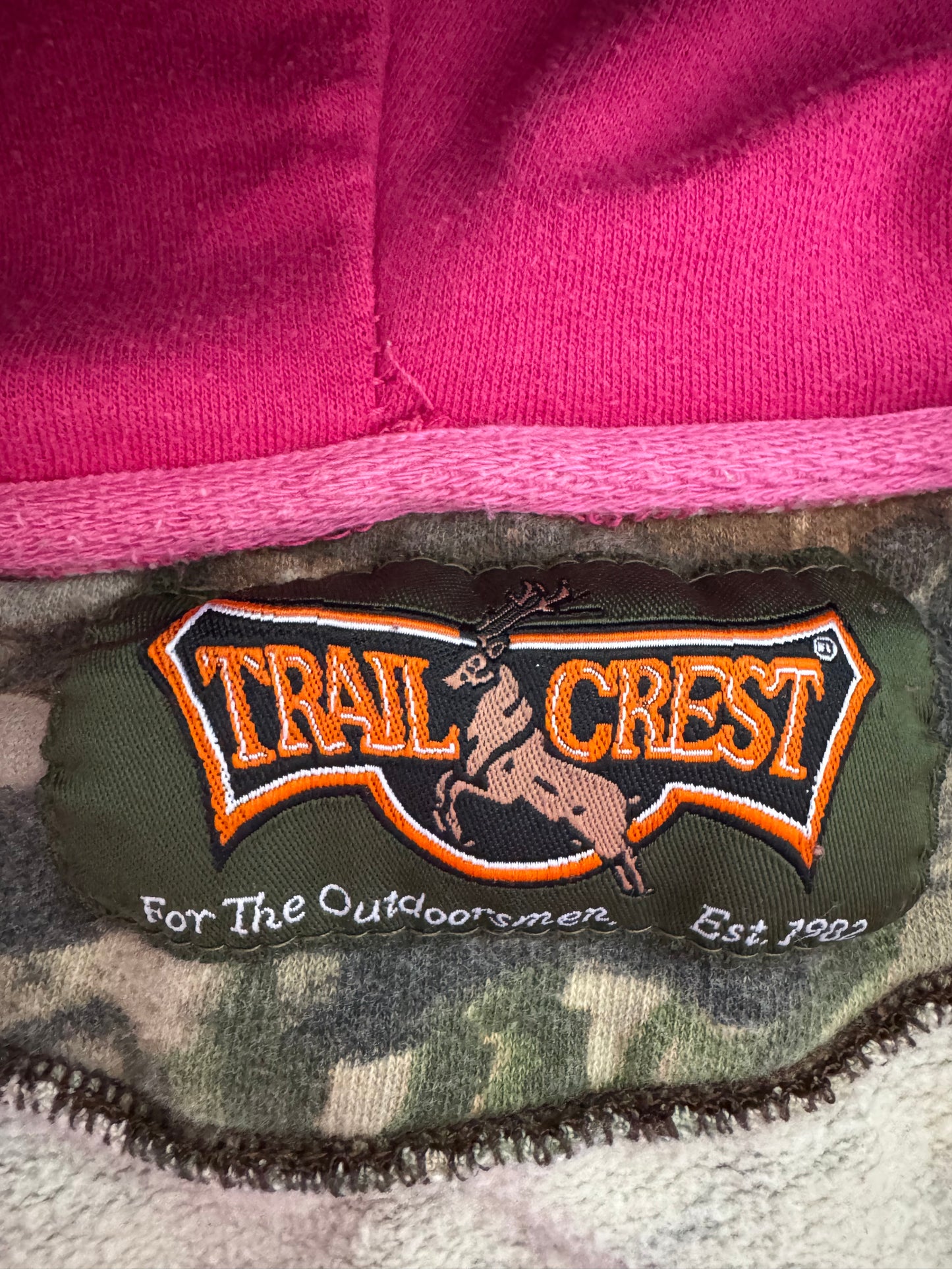 Vintage Pink & Camo Zip Up Hoodie - XL