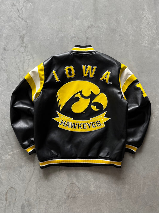 Vintage Iowa Hawkeyes Leather Jacket - L