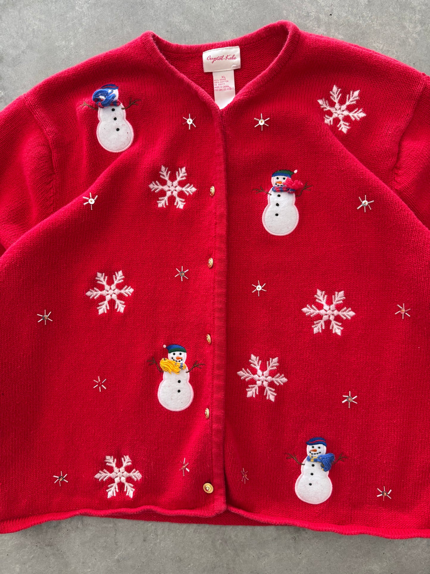 Vintage Snowman Cardigan - XL