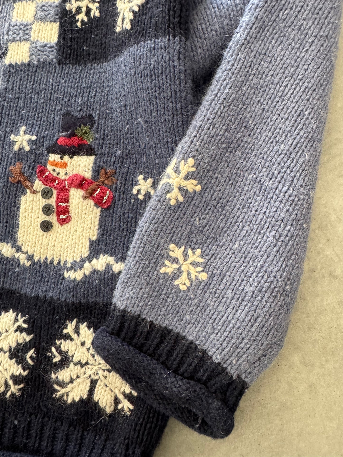 Vintage Christmas Zip Up Sweater - XL