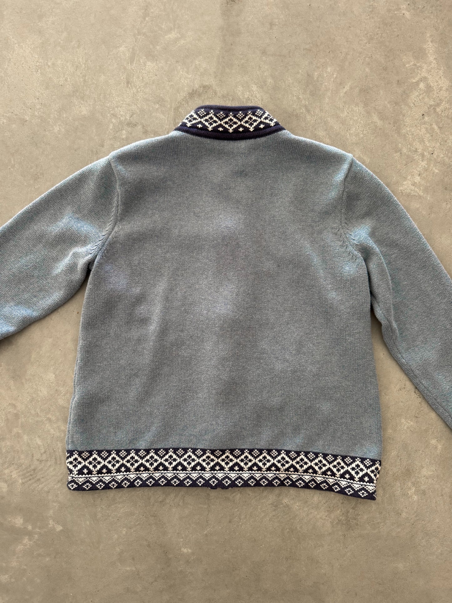 Vintage Snowflake Zip Up Sweater - M