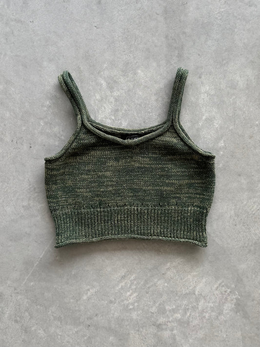 Knit Cropped Tank Top - M
