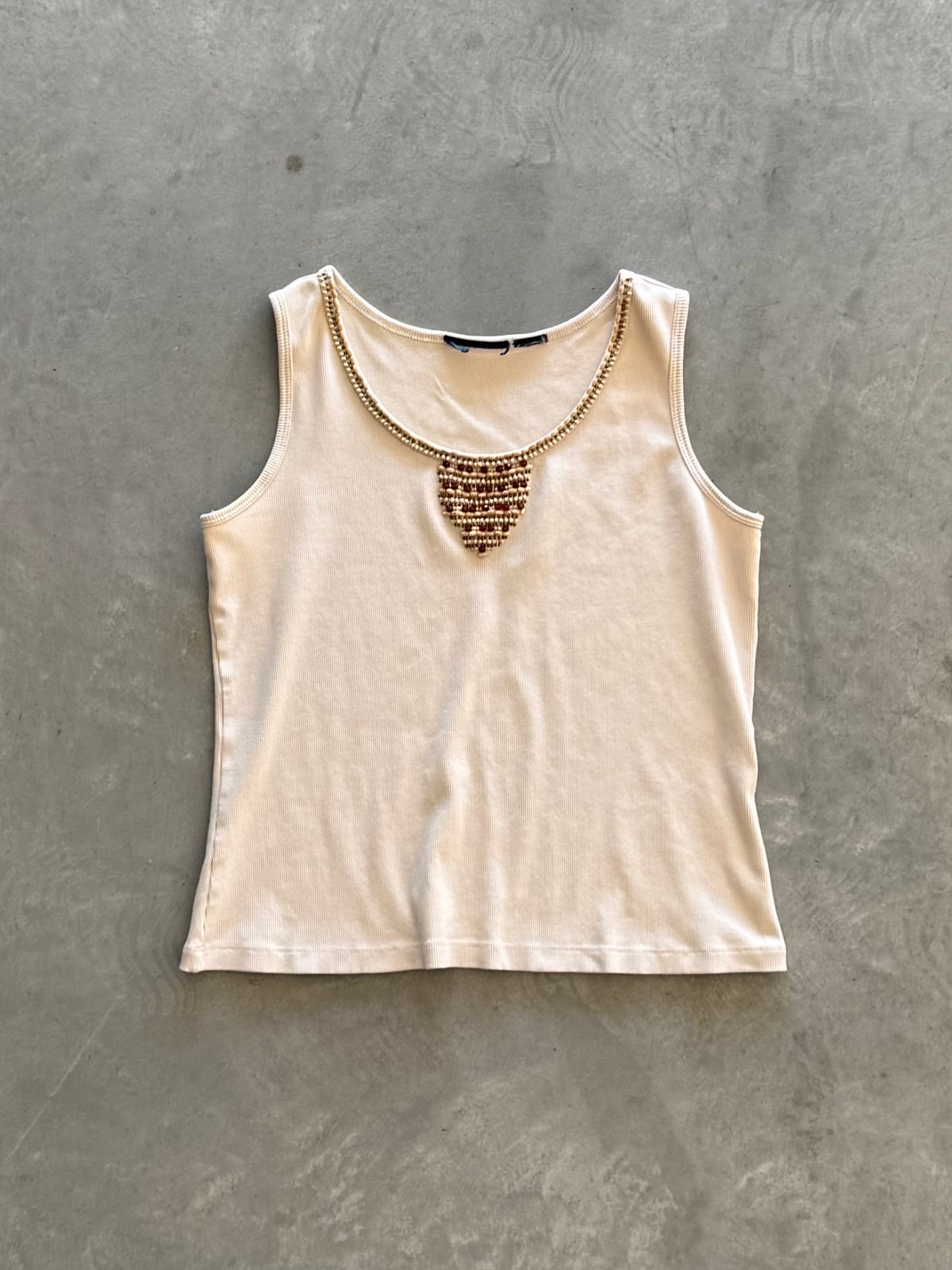 Vintage Beaded Tank Top - L