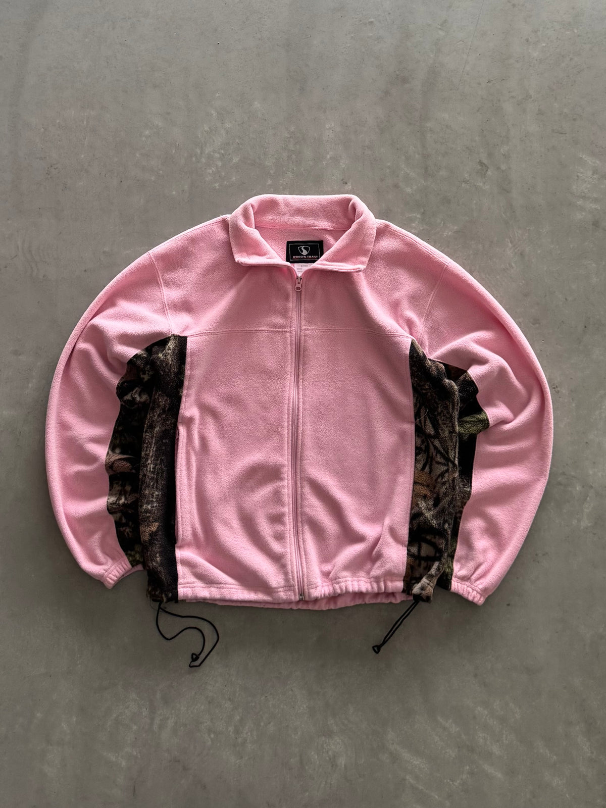 Vintage Pink & Camo Fleece Zip Up - M