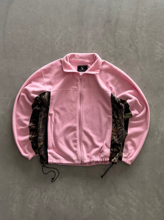 Vintage Pink & Camo Fleece Zip Up - M