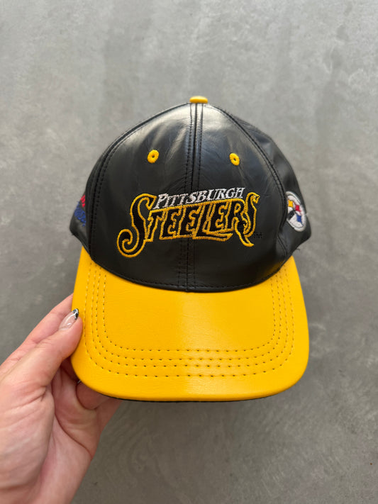 Vintage Leather Pittsburgh Steelers Hat