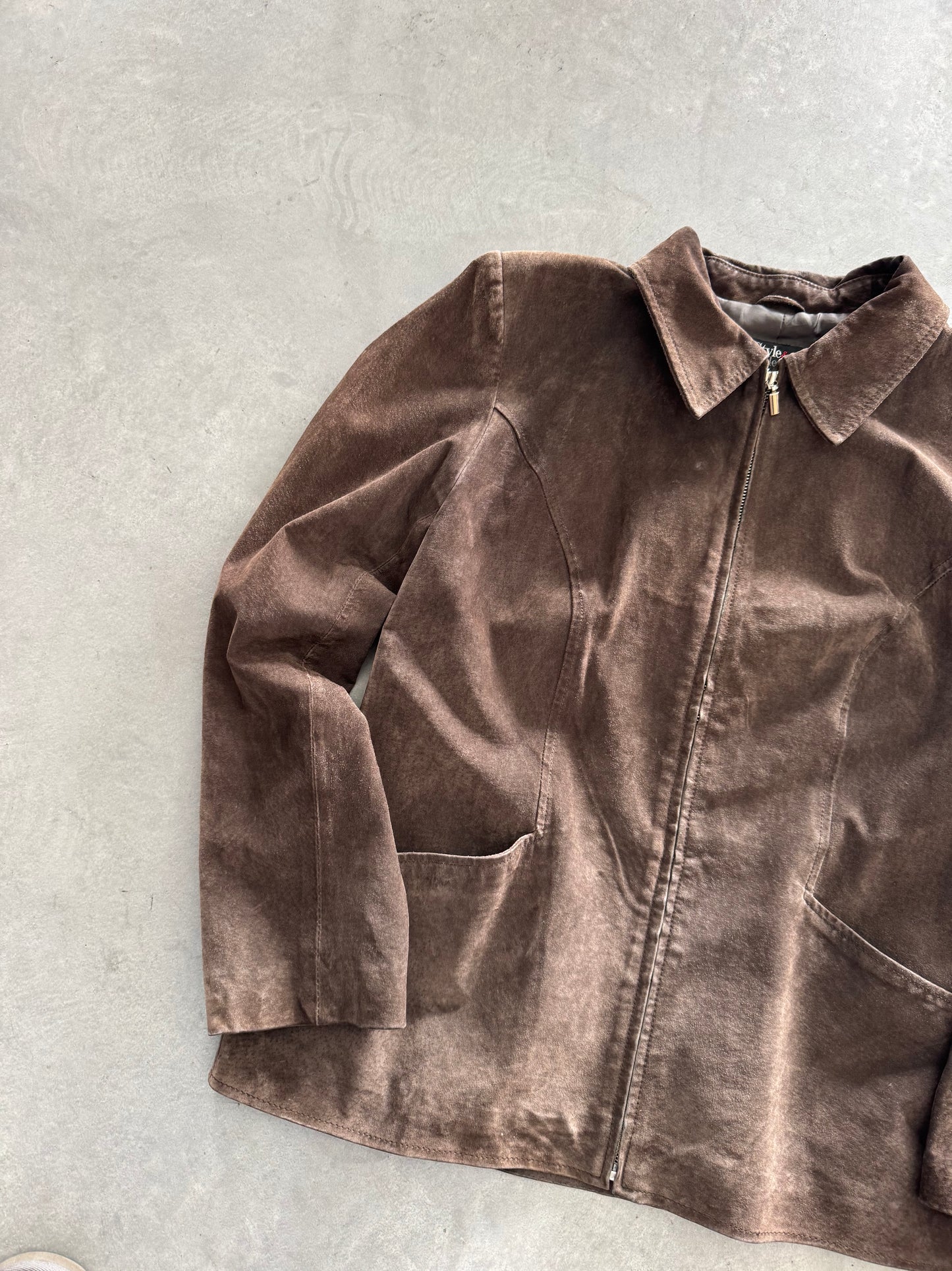 Vintage Suede Leather Women’s Jacket - L