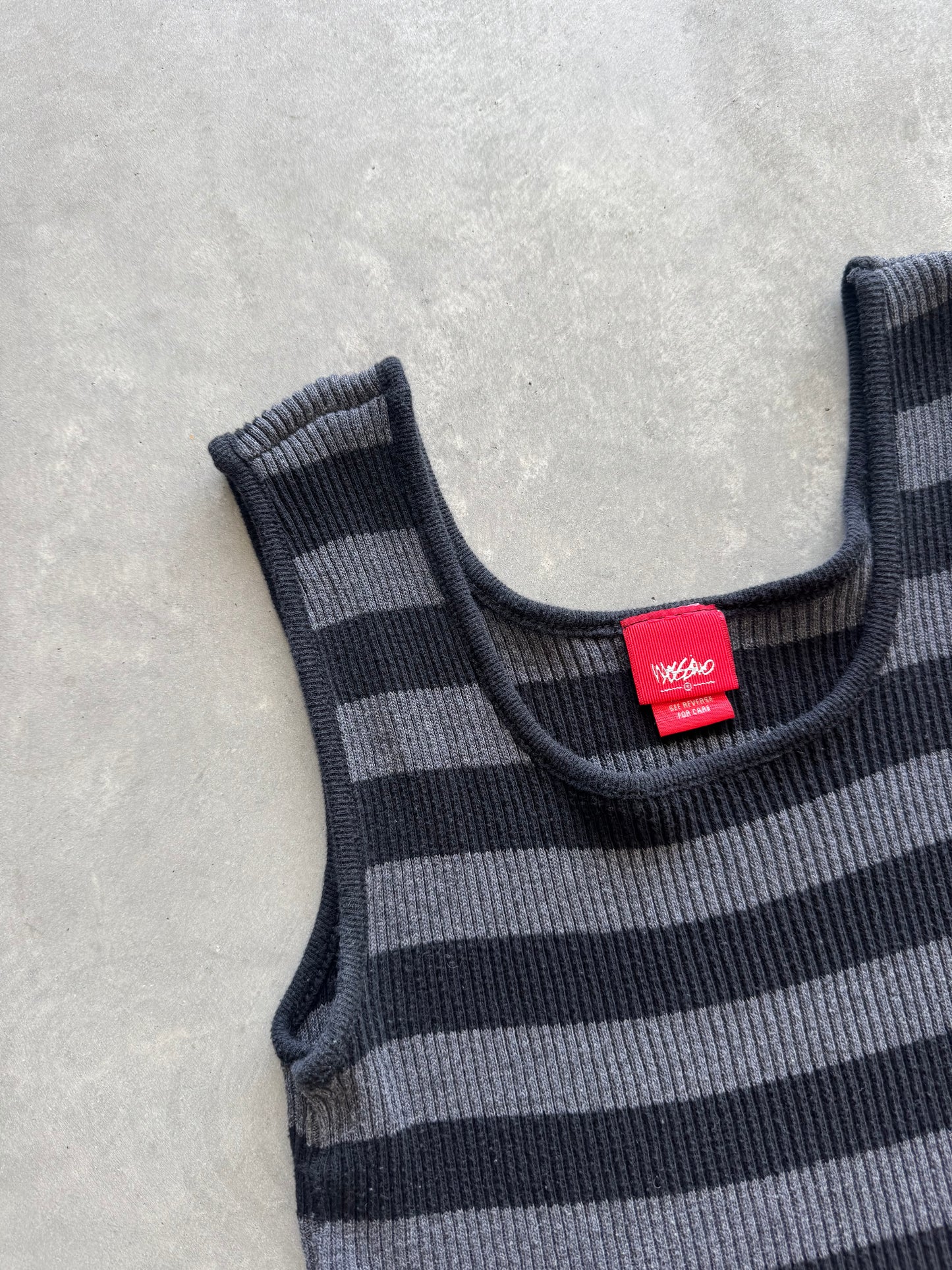 Vintage Striped Knit Tank Top - M