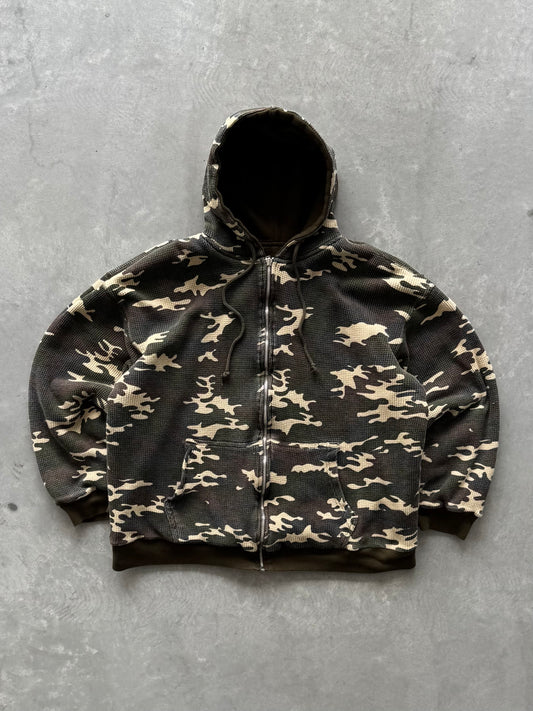 Vintage Camo Reversible Zip Up Hoodie - XL