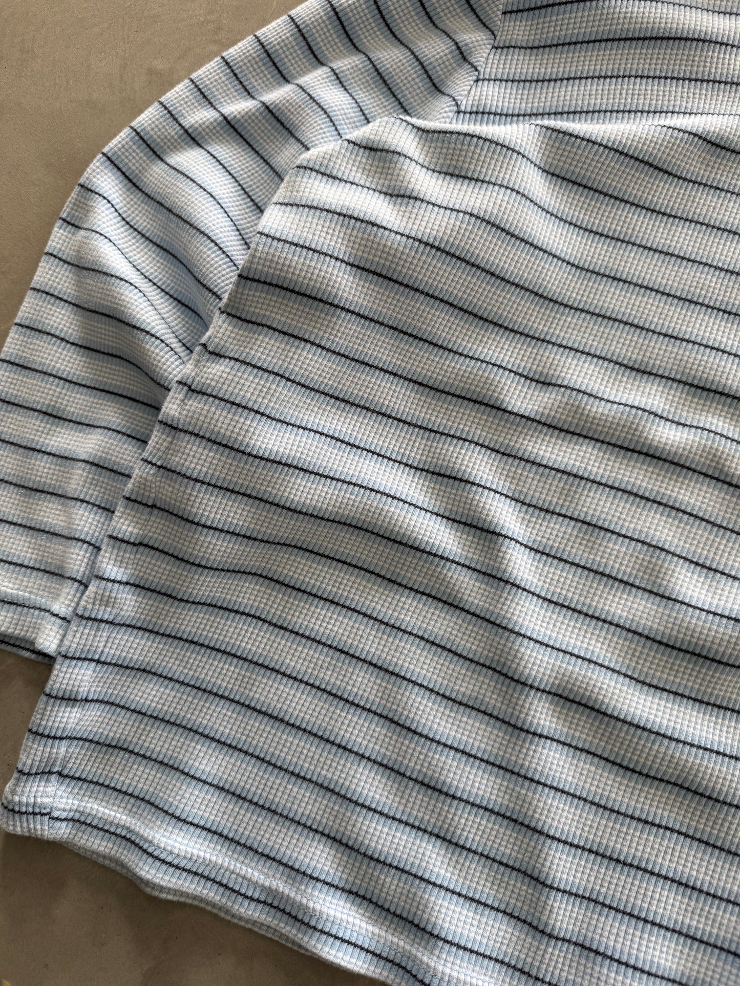 Vintage Waffle Knit Striped Long Sleeve - XXL
