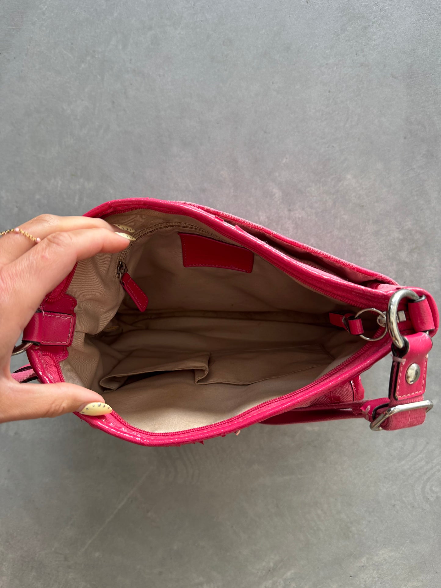Vintage Pink Coach Signature Shoulder Bag