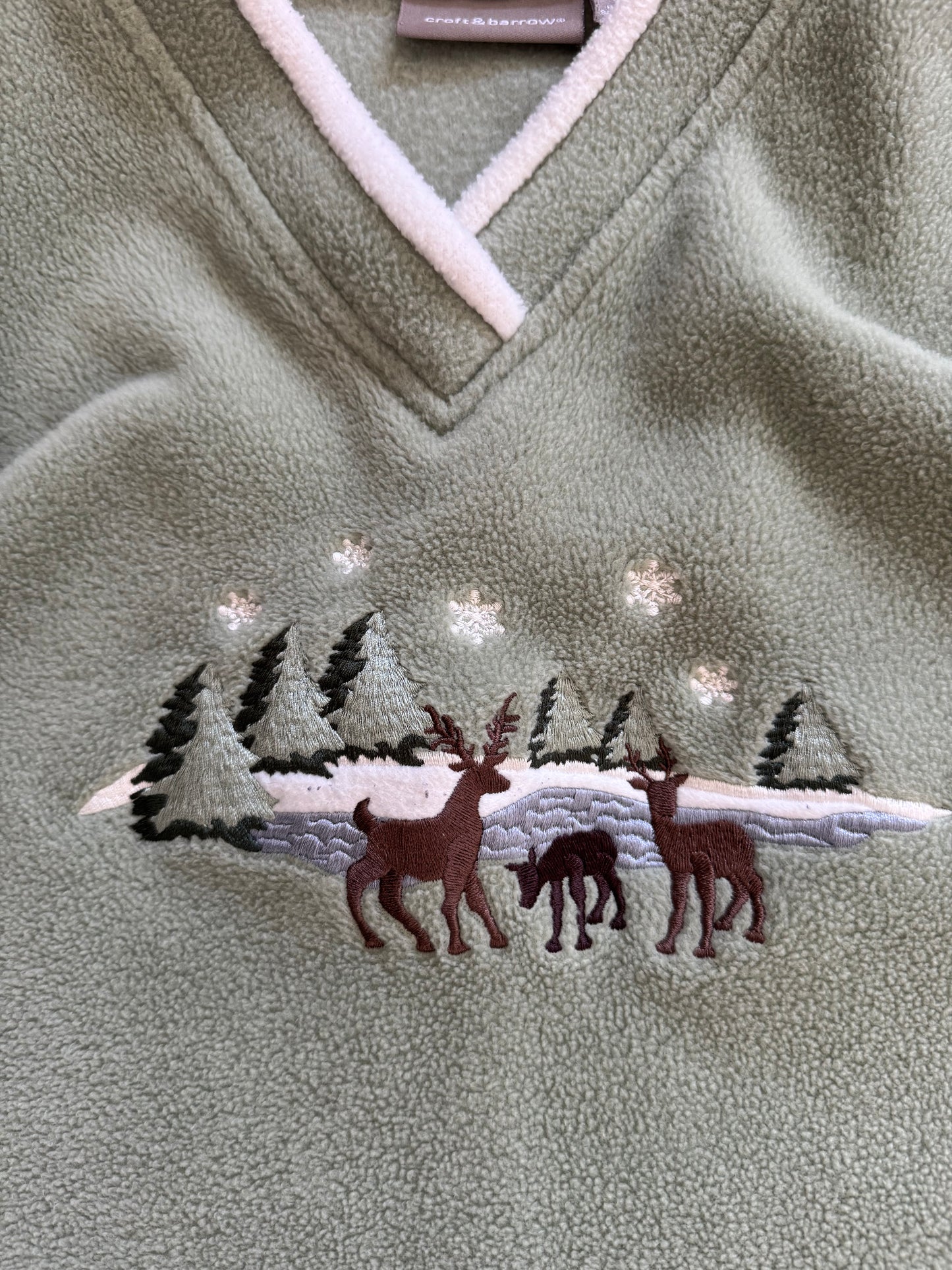 Vintage Winter Scenery Fleece Sweatshirt - XL