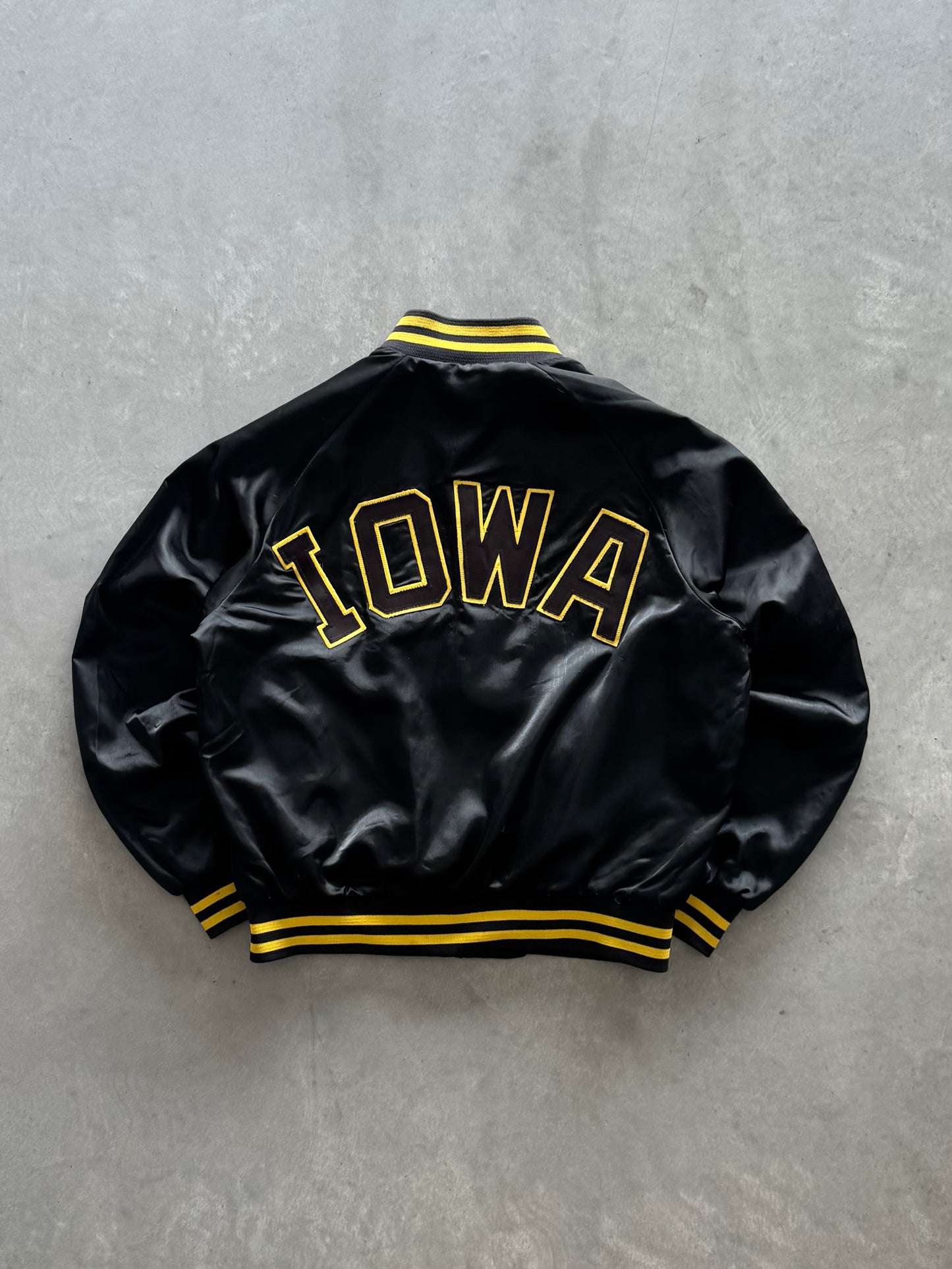 Vintage 80s Iowa Hawkeyes Satin Jacket - M