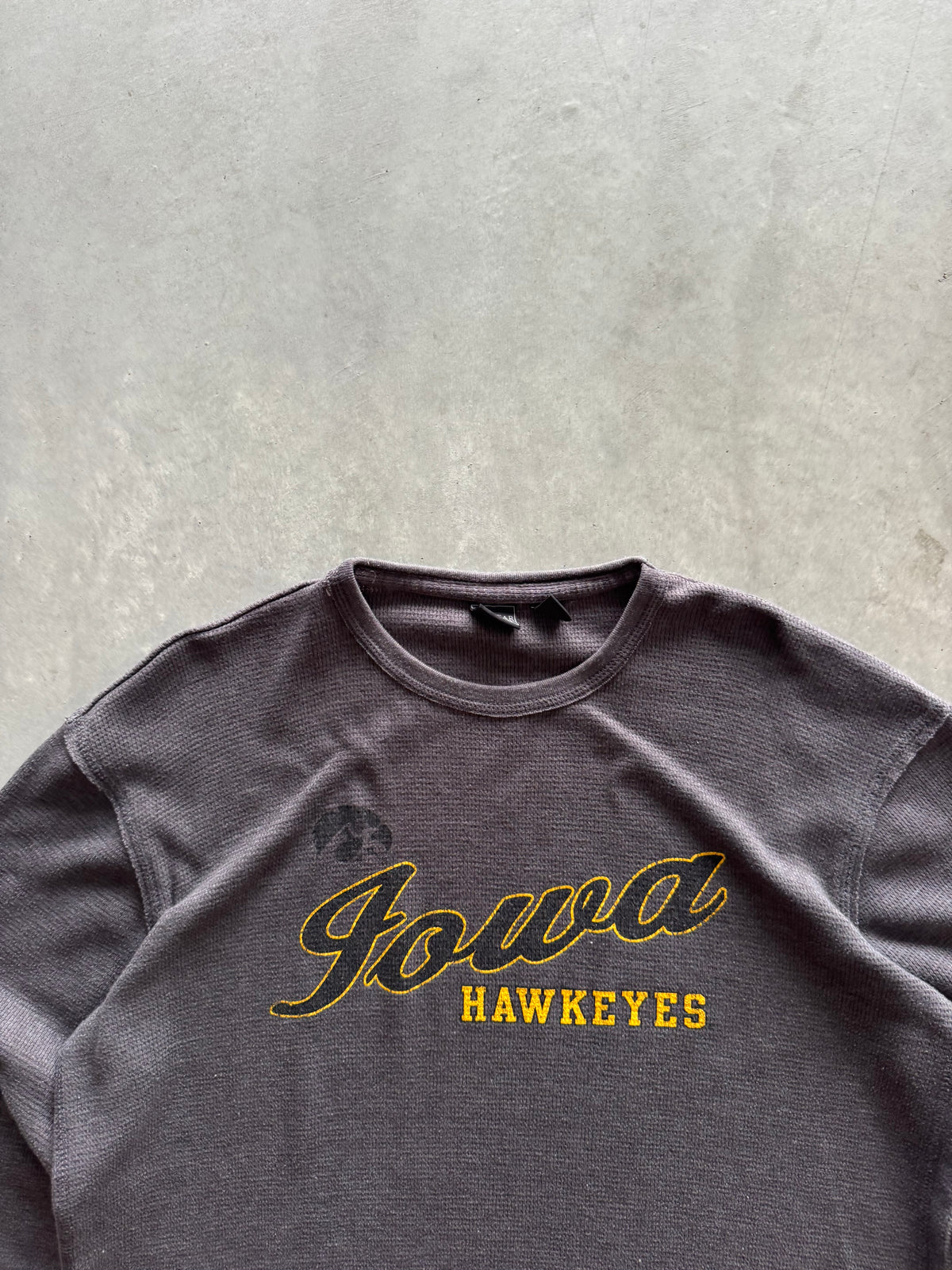 Vintage Iowa Hawkeyes Waffle Knit Long Sleeve - XL