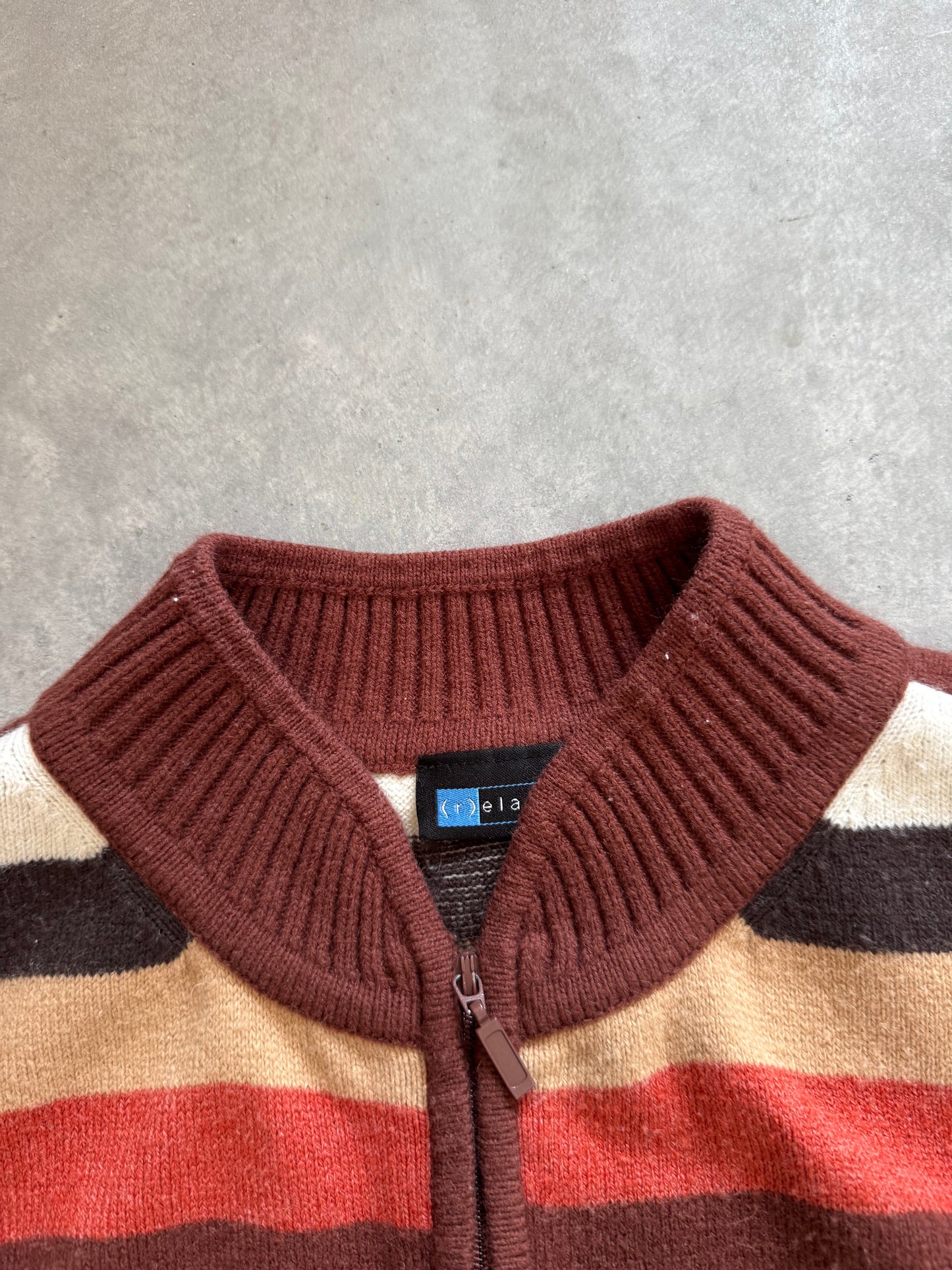 Vintage Striped Women’s Zip Up - XL