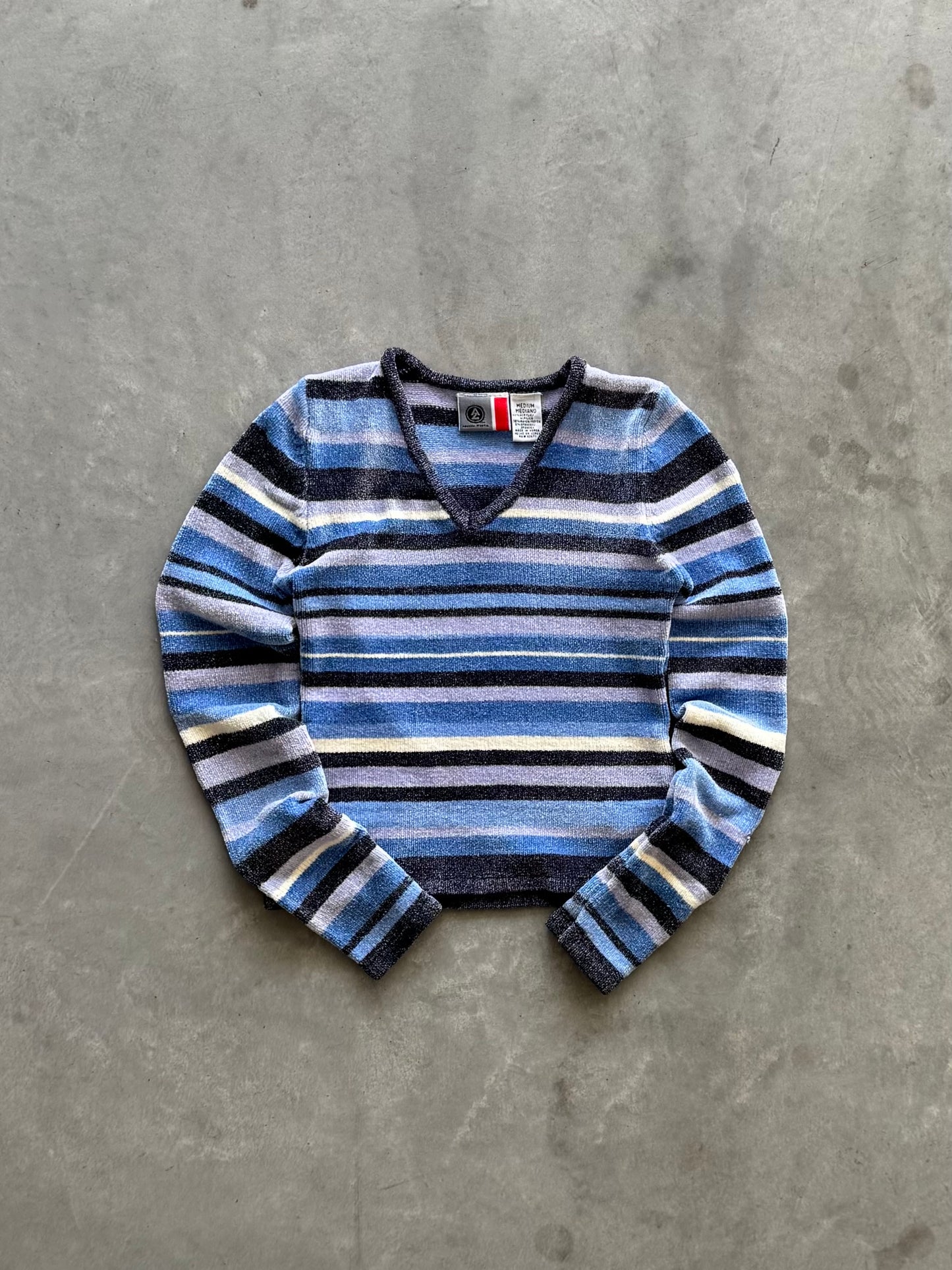 Vintage Arizona Jeans Striped Cropped Long Sleeve - M