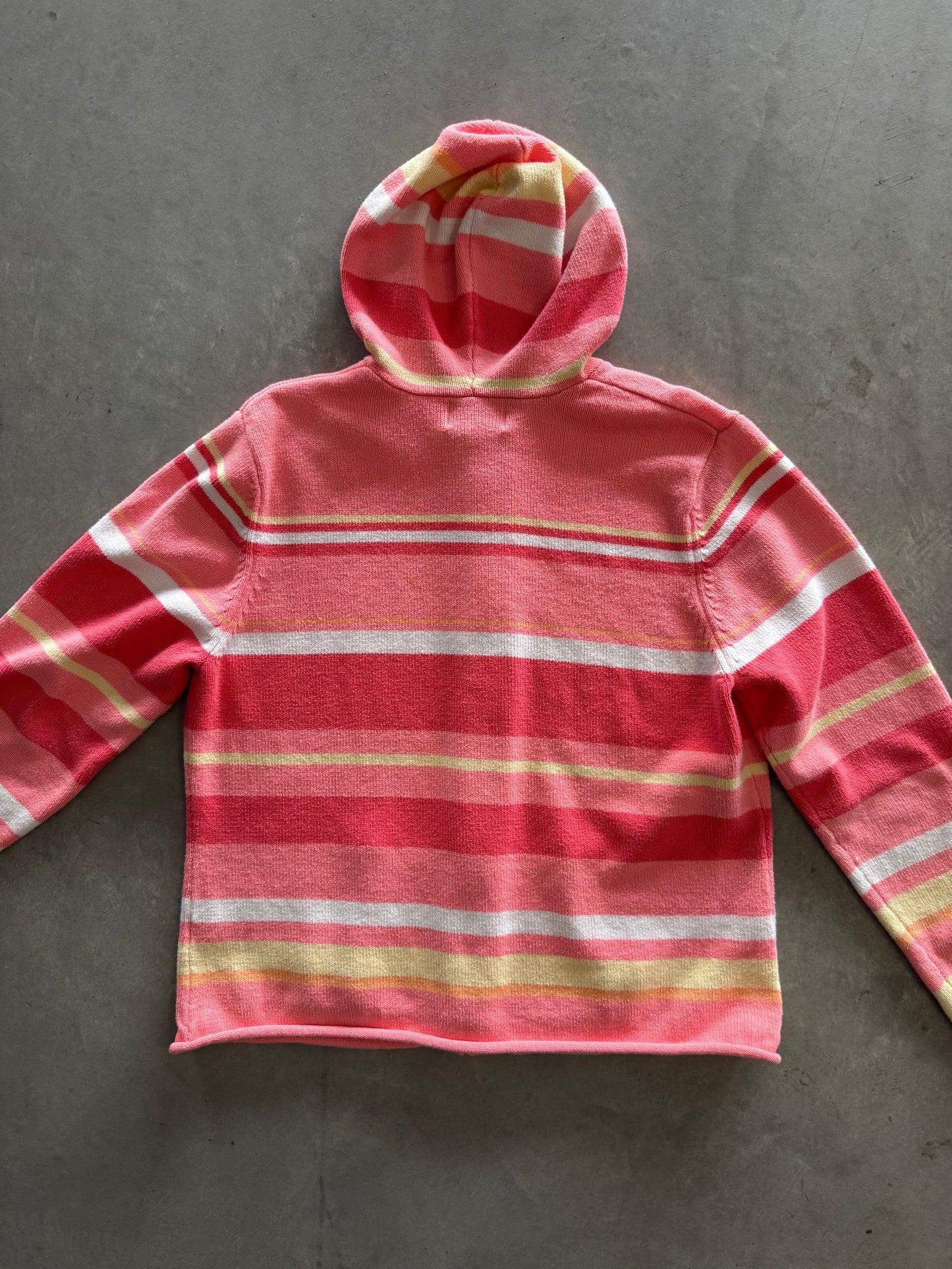 Vintage Women’s Knit Striped Zip Up Hoodie -  XL