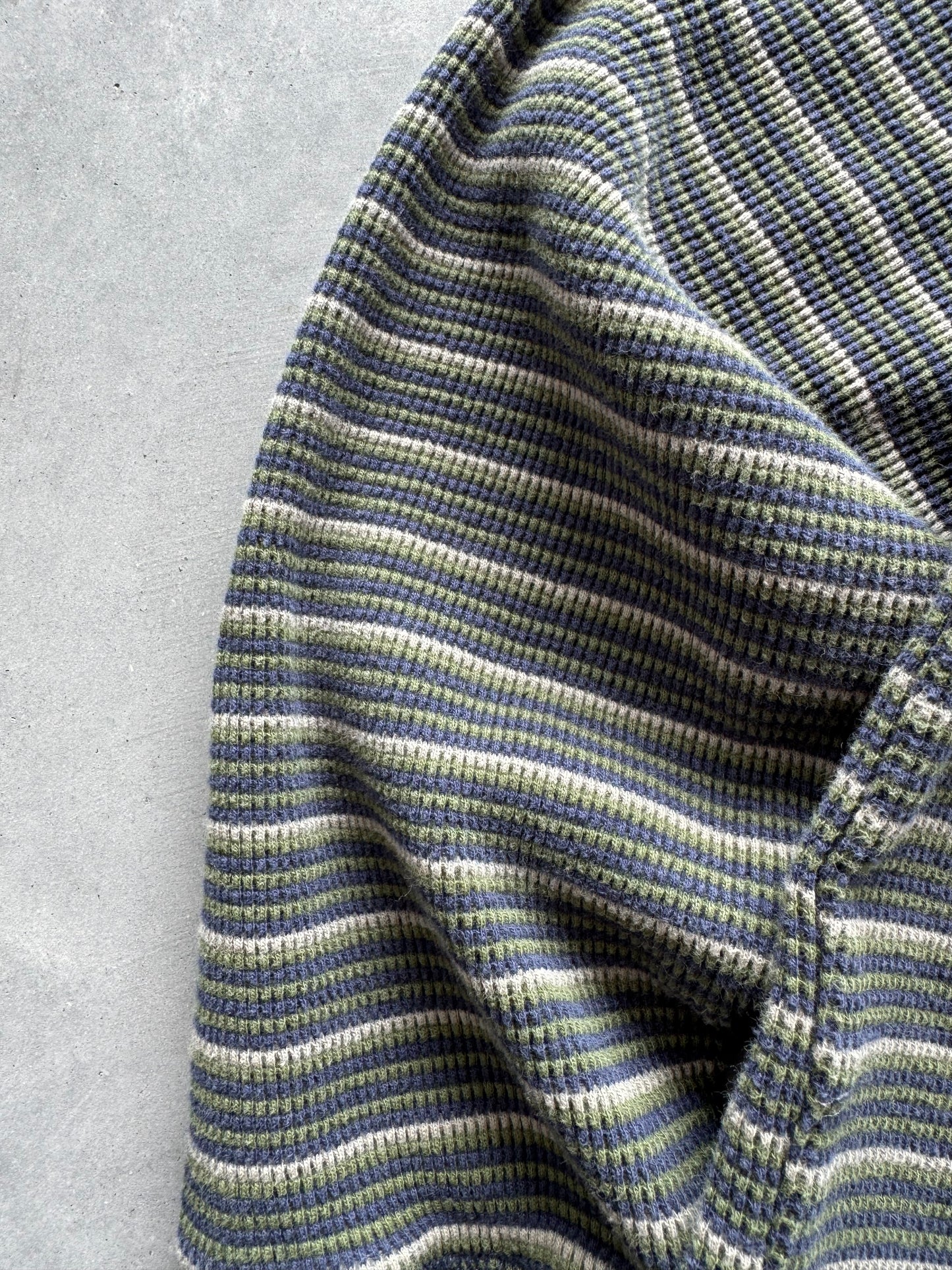 Vintage Striped Waffle Knit Longsleeve - M