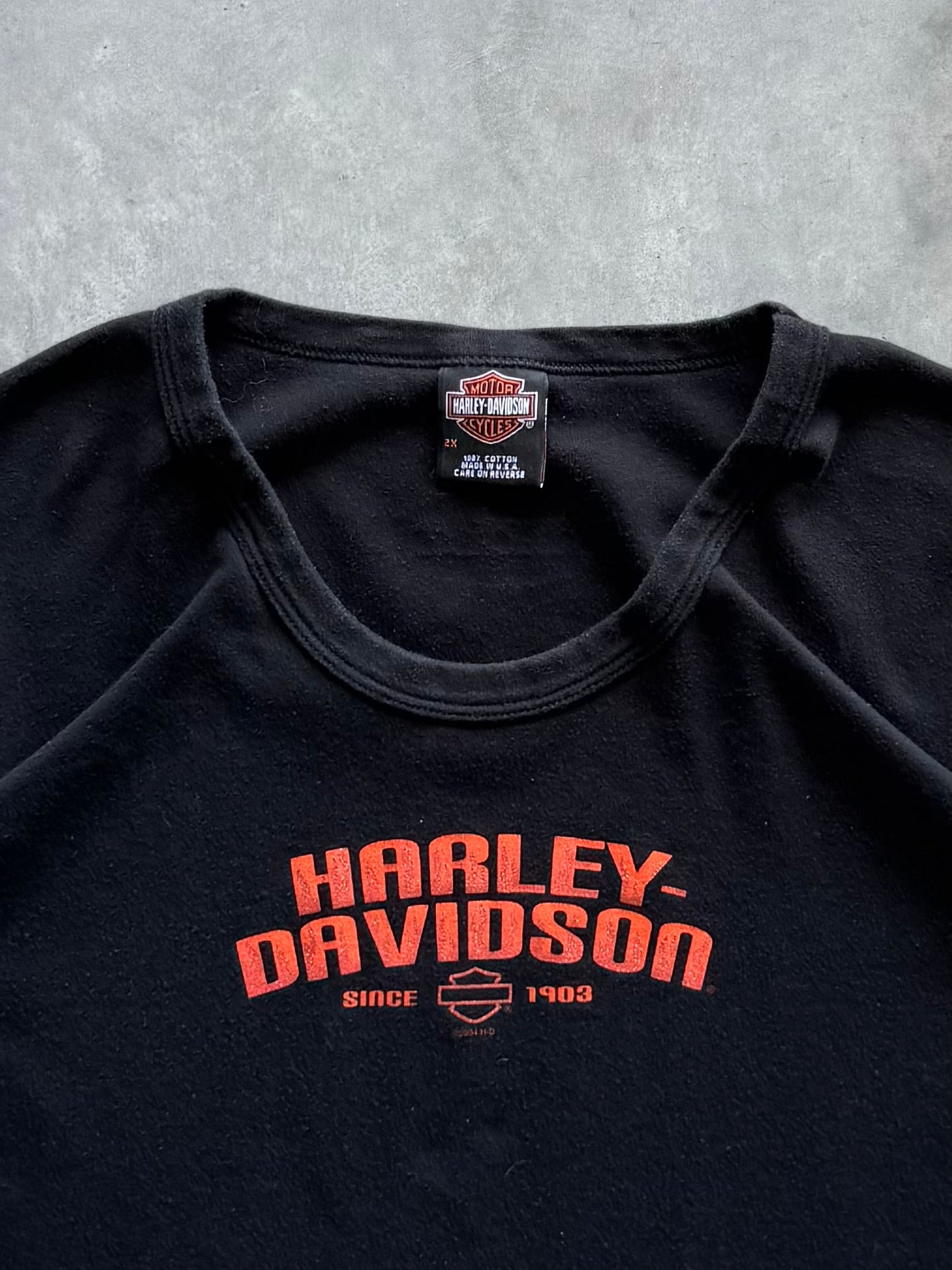 Vintage 00s Harley Davidson Cropped Tee - XXL
