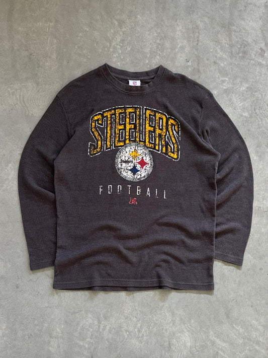 Vintage Women’s Pittsburgh Steelers Waffle Knit Long Sleeve - XXL
