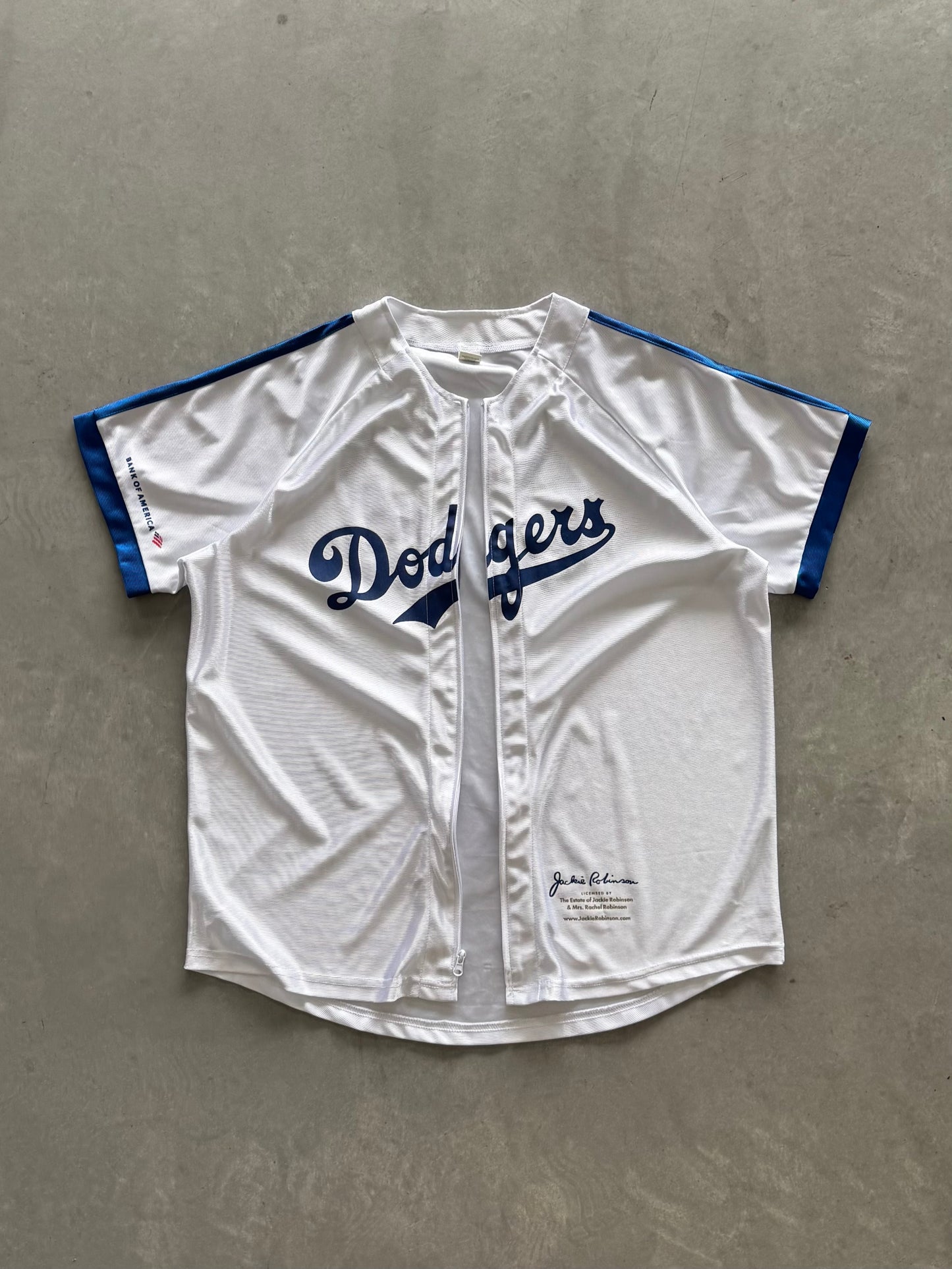 Vintage Zip Up Los Angeles Dodgers Jackie Robinson Jersey - XL