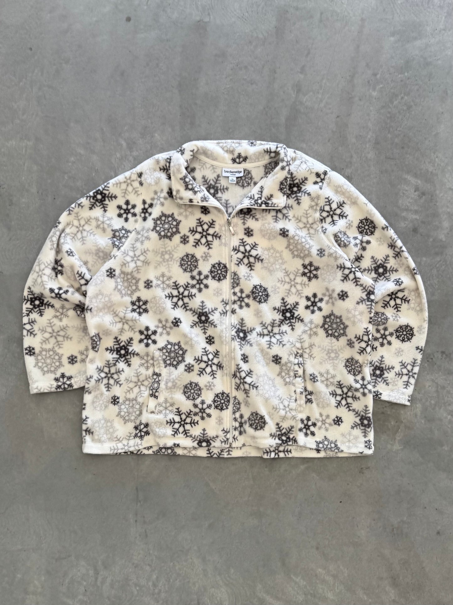 Vintage Snowflake Fleece Zip Up - XXL