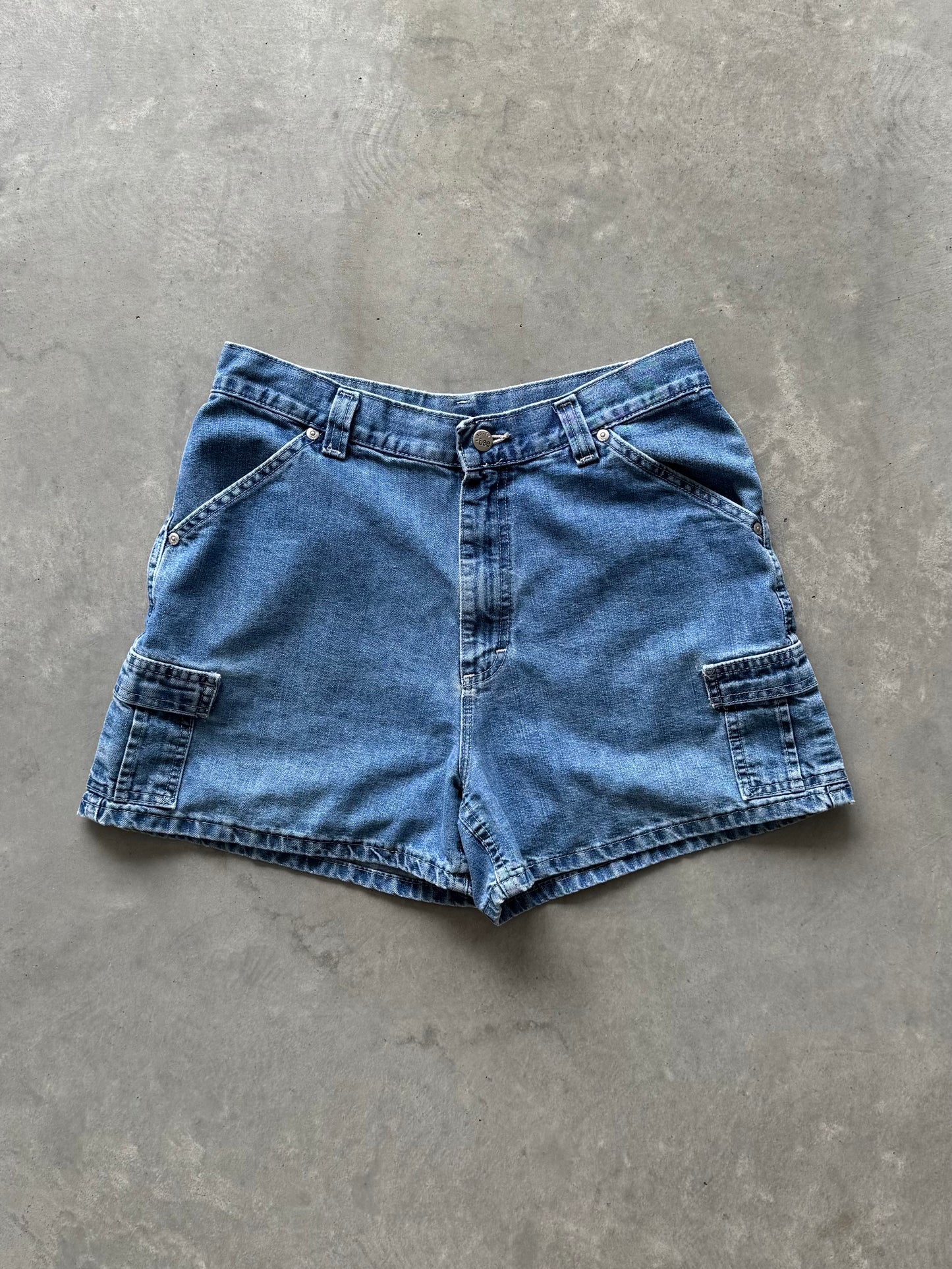 Vintage Riveted Lee Denim Shorts - 30x3