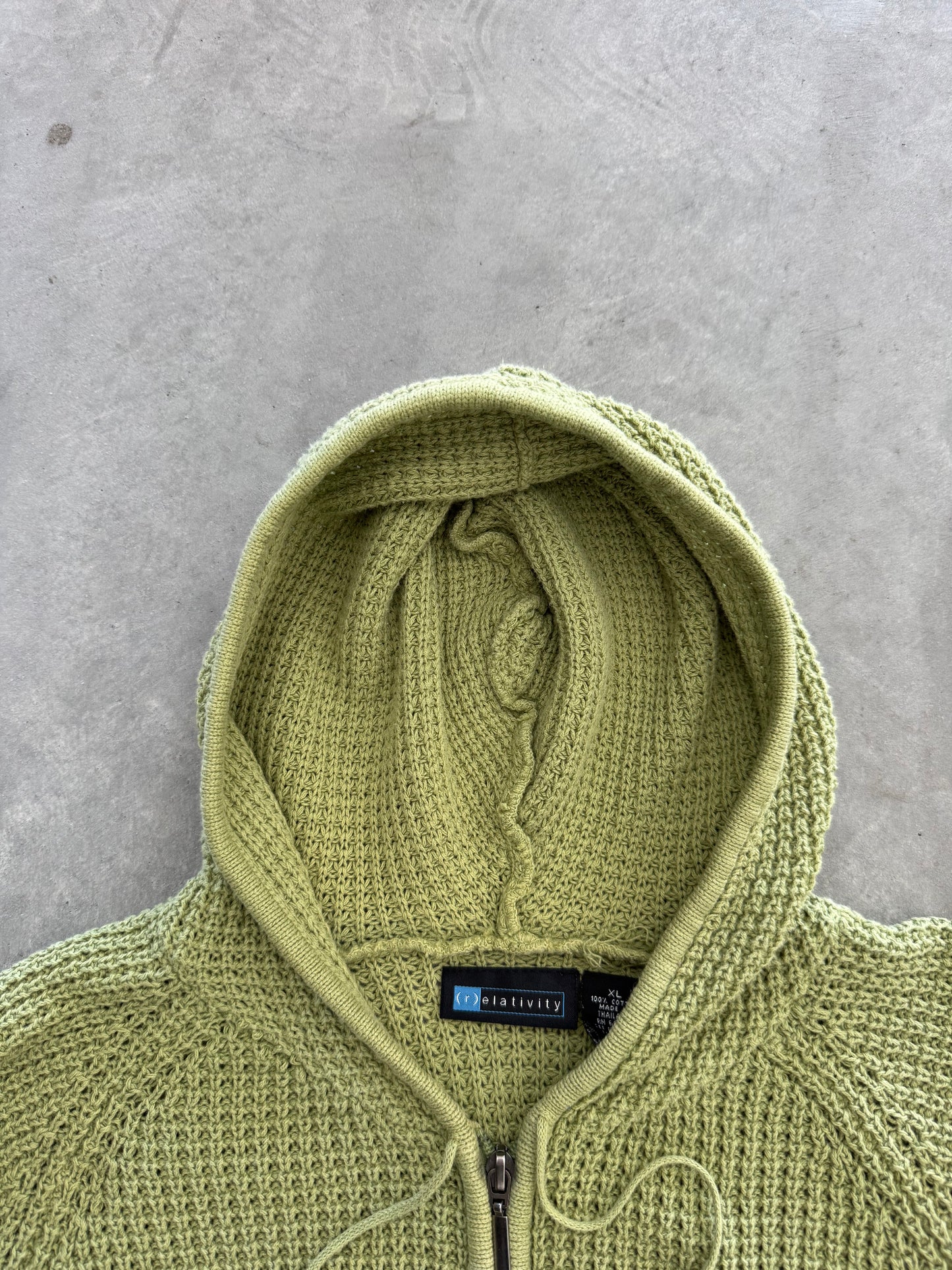 Vintage Knit Zip Up Hoodie - XL