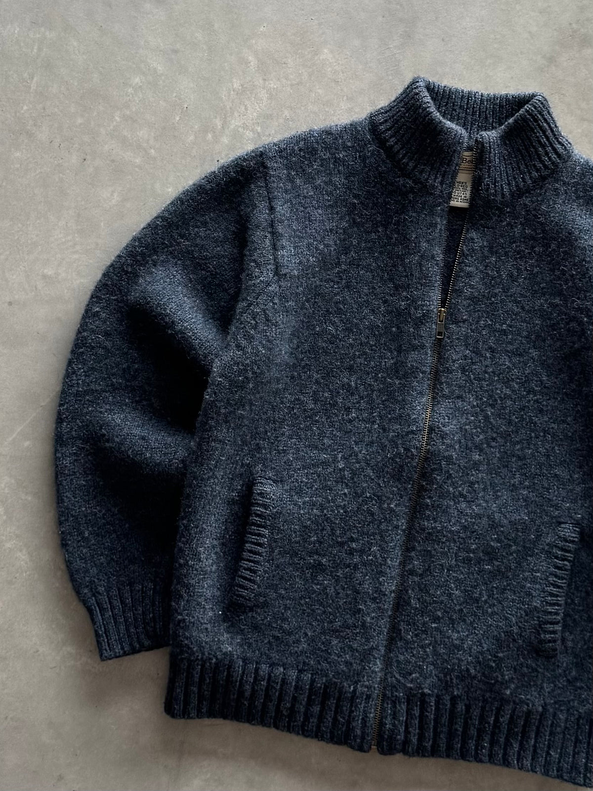 Vintage L.L. Bean 100% Wool Zip Up Sweater - L