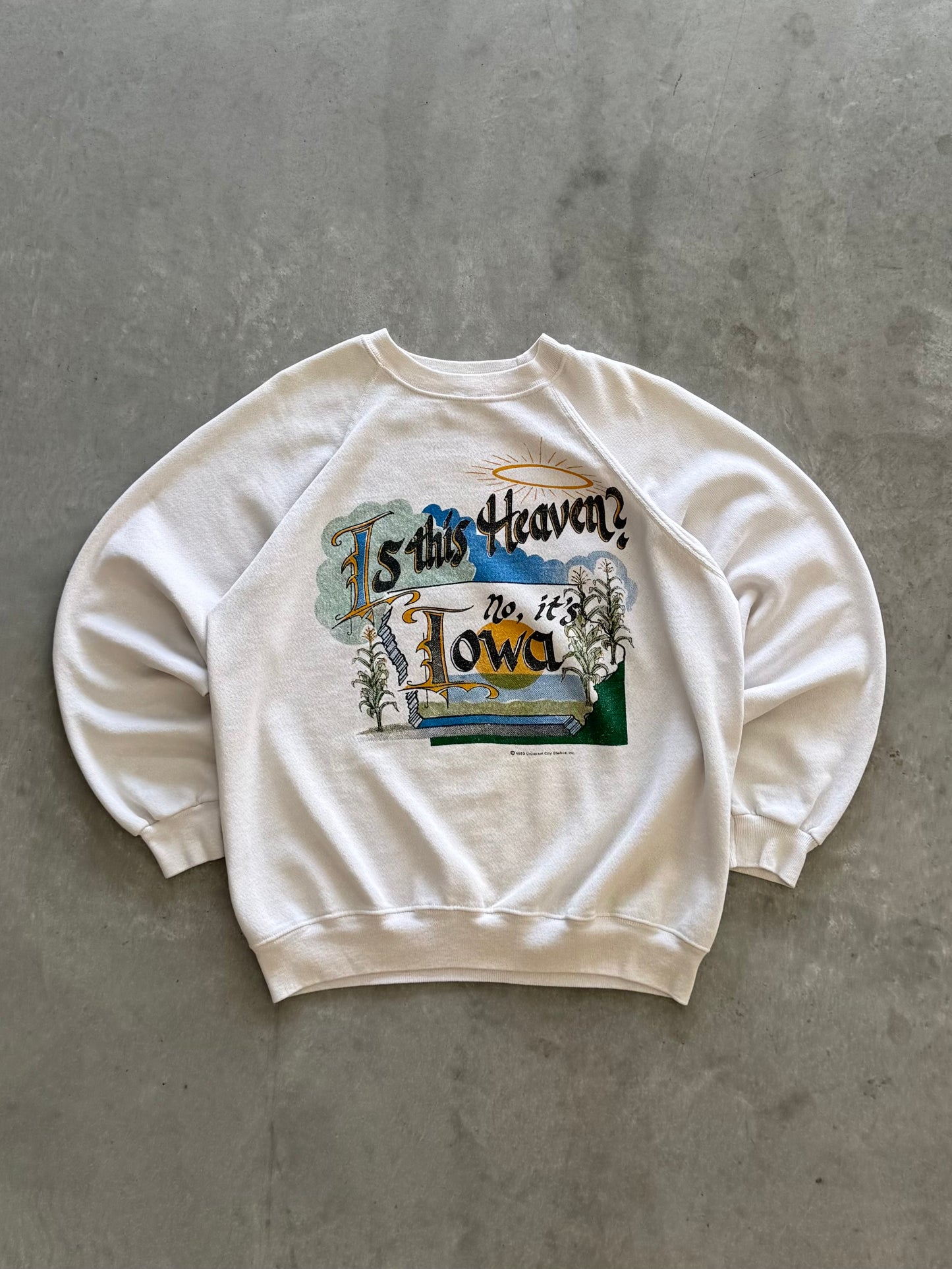 Vintage 1980s Is This Heaven No It’s Iowa Sweatshirt - M