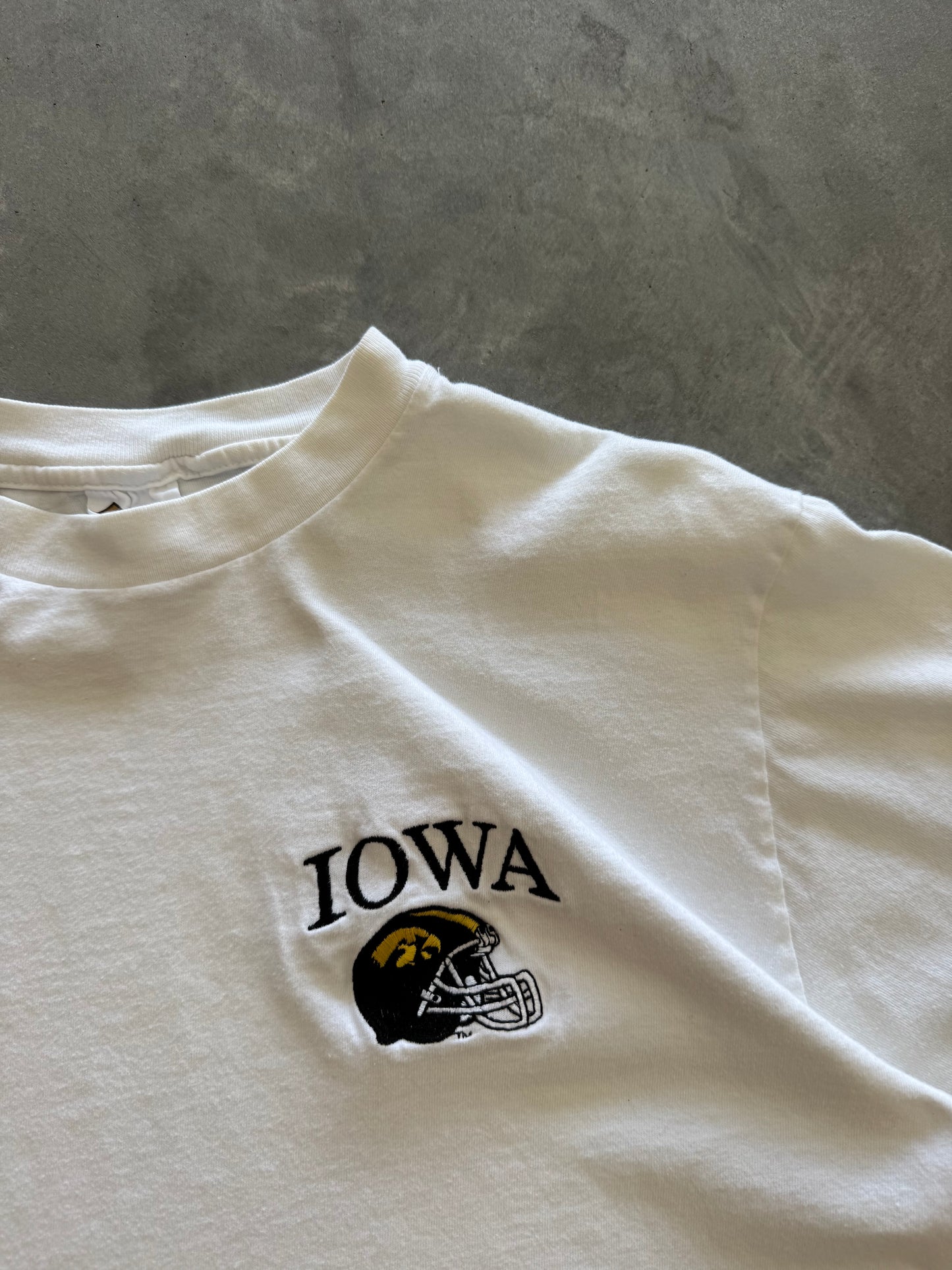 Vintage 90s Iowa Hawkeyes Football Tee - L