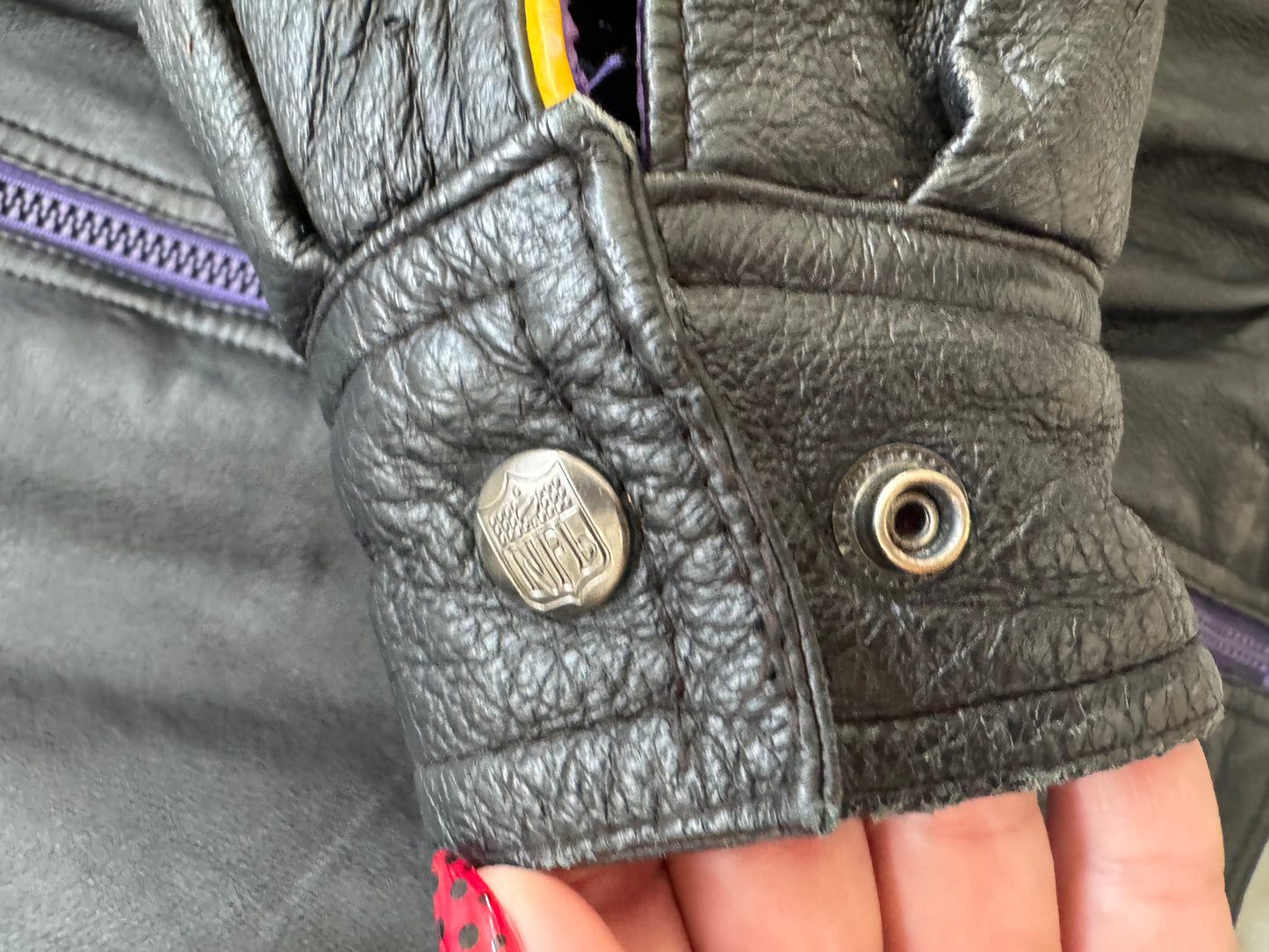 Vintage Minnesota Vikings Leather Jacket - XL