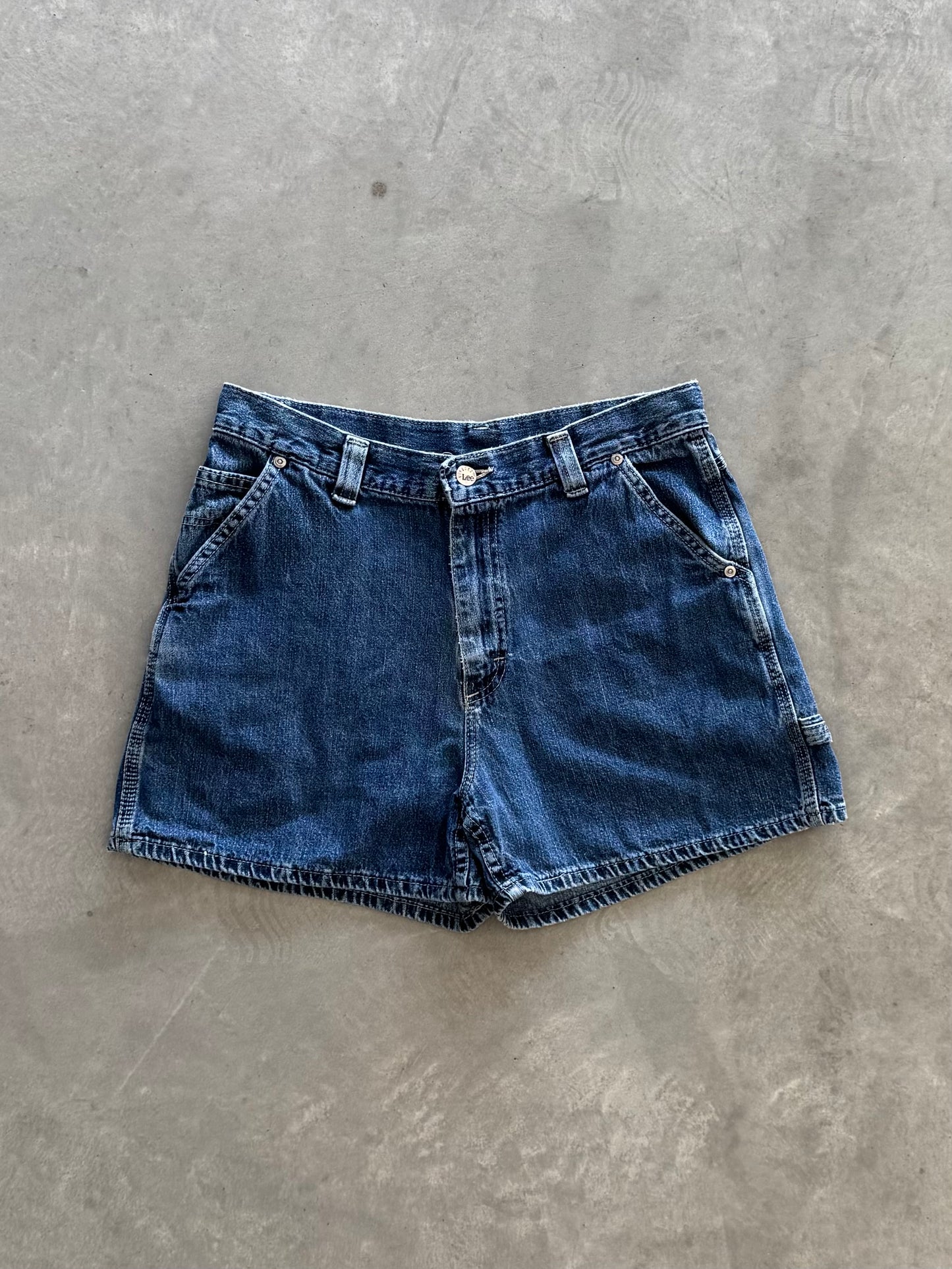 Vintage Riveted Lee Dungarees Denim Shorts - 32x3