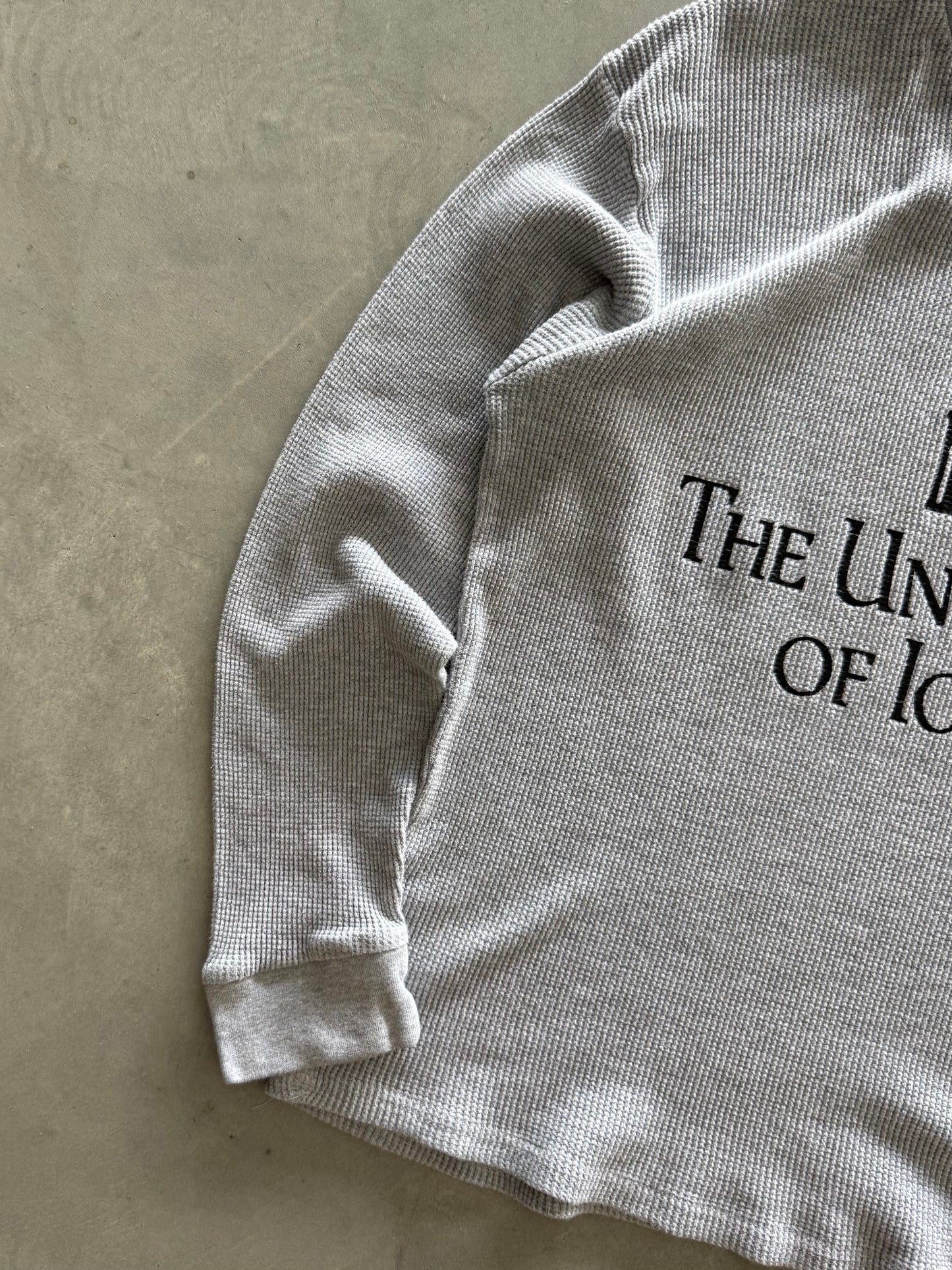 Vintage 90s University of Iowa Waffle Knit Long Sleeve - XL