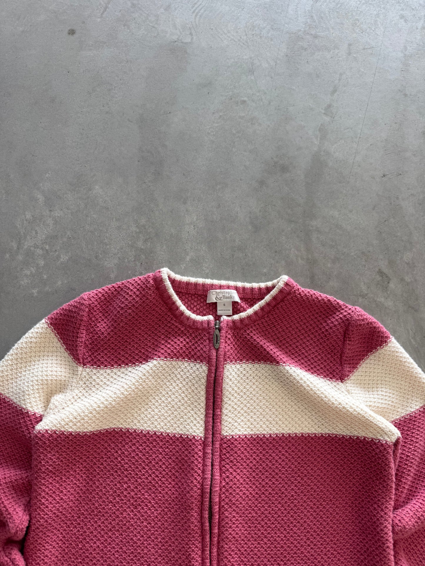 Vintage Knit Zip Up Cristopher & Banks Sweater - S