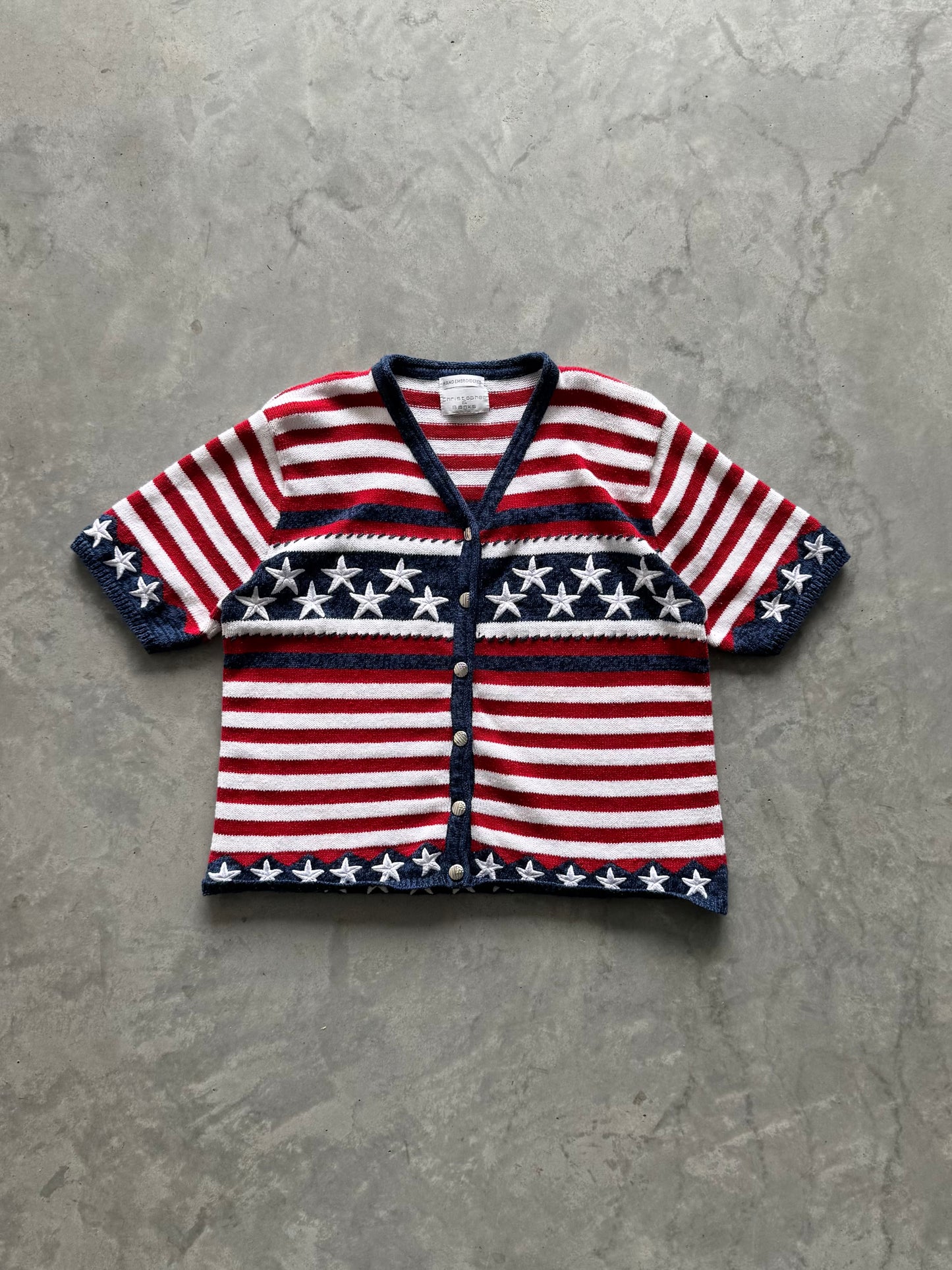 Vintage 4th of July Knit Cardigan - L